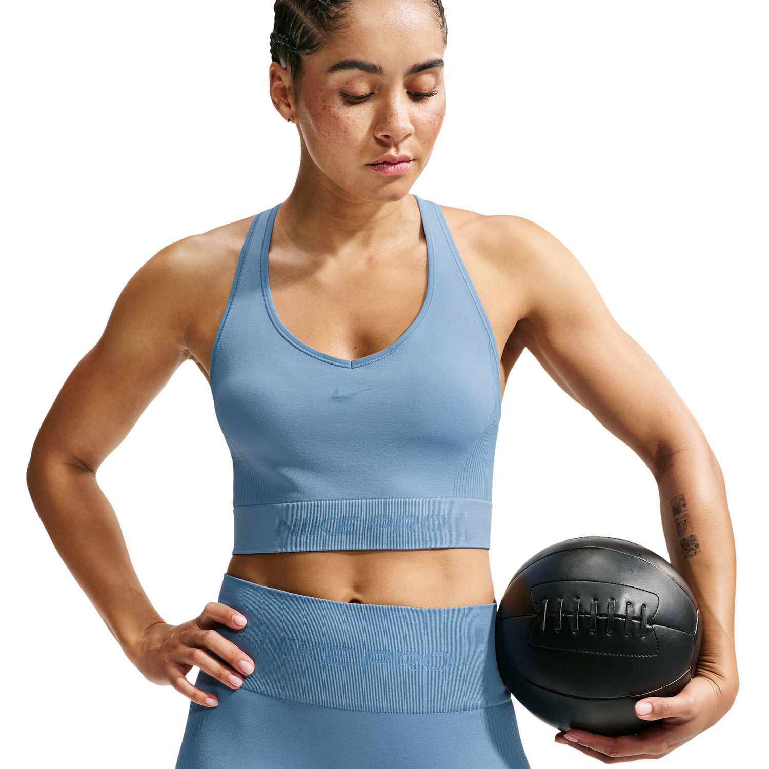 Nike Pro Dri-FIT Seamless Tank - Women's - Work Blue