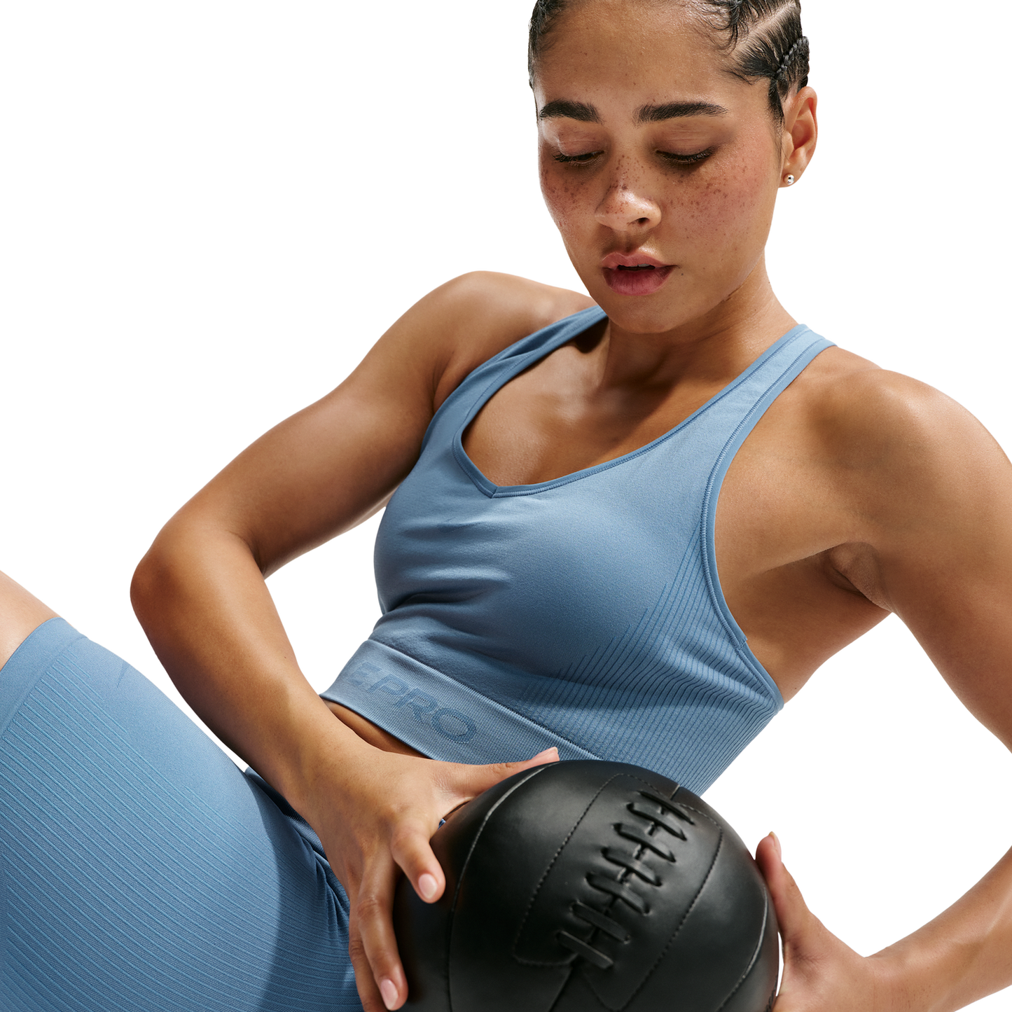 Nike Pro Dri-FIT Seamless Tank - Women's - Work Blue