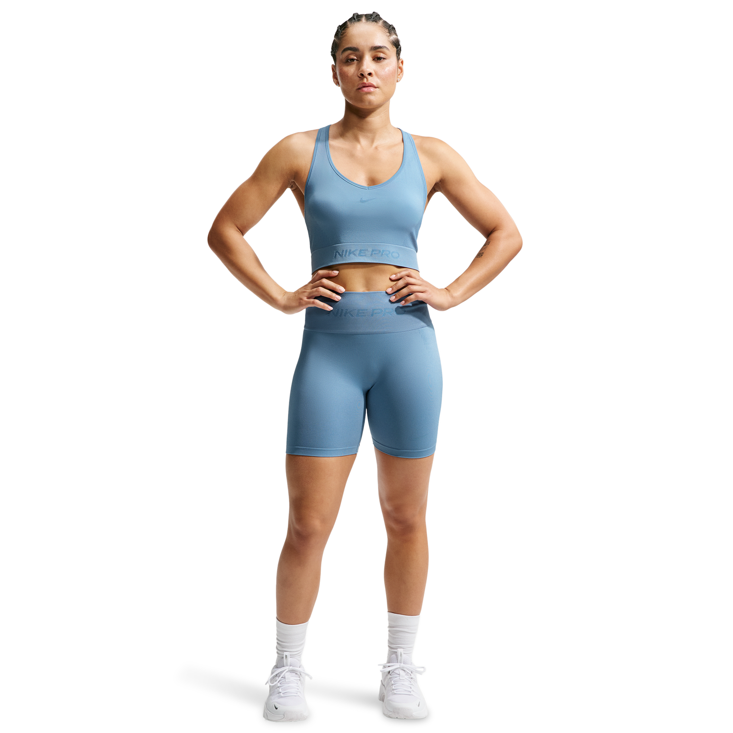 Nike Pro Dri-FIT Seamless Tank - Women's - Work Blue
