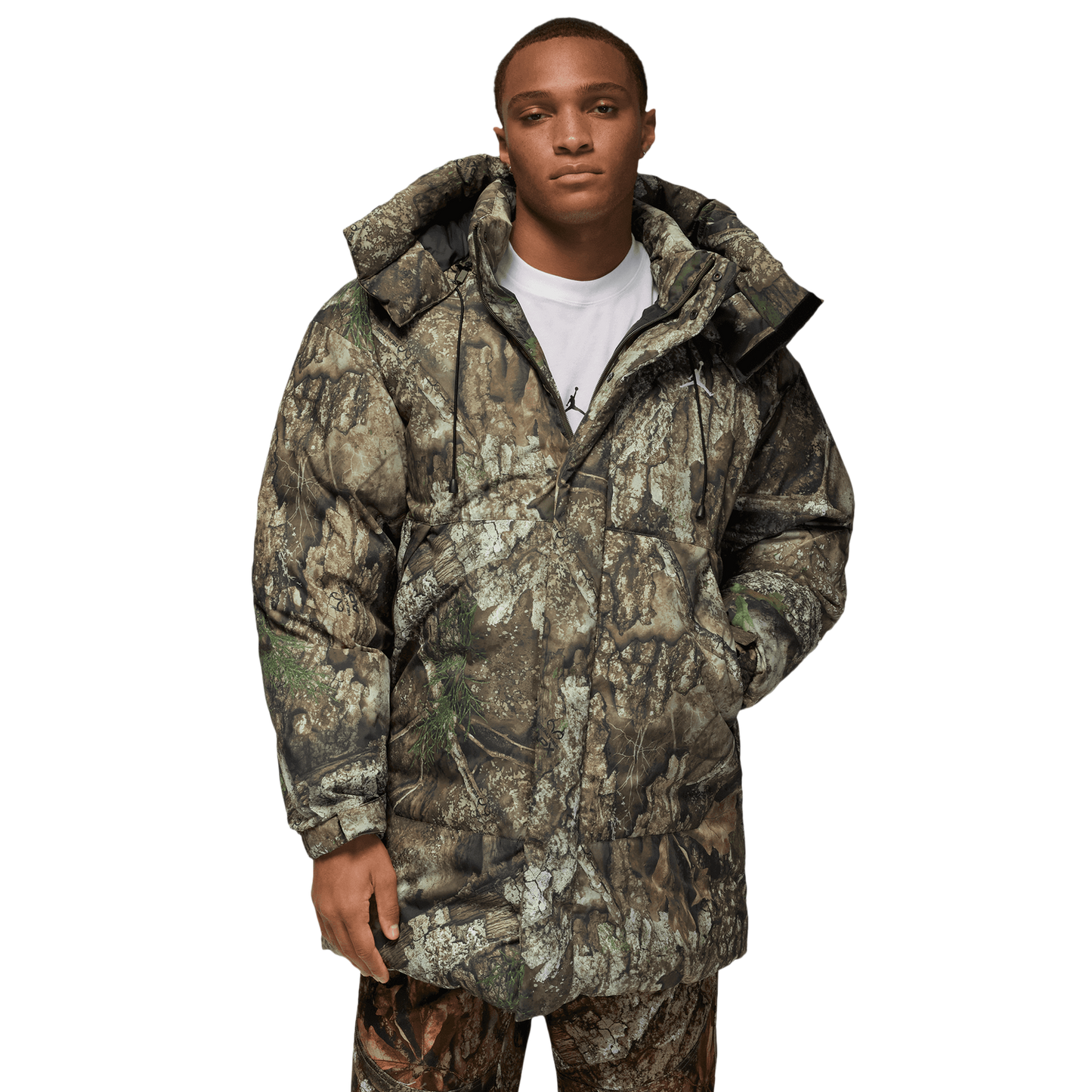 Jordan MJ Flight Down Parka RLT - Men's - Sail/Black/Medium Olive