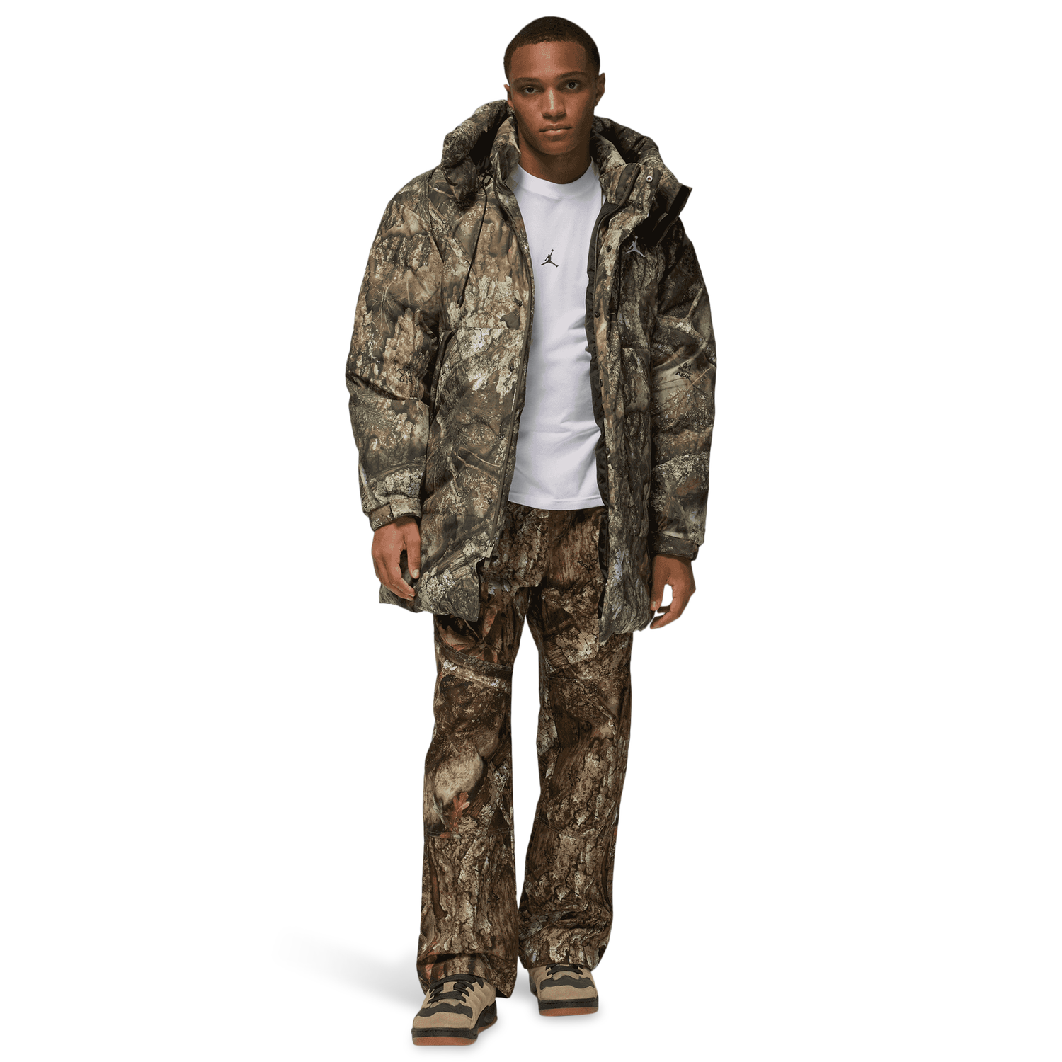 Jordan MJ Flight Down Parka RLT - Men's - Sail/Black/Medium Olive