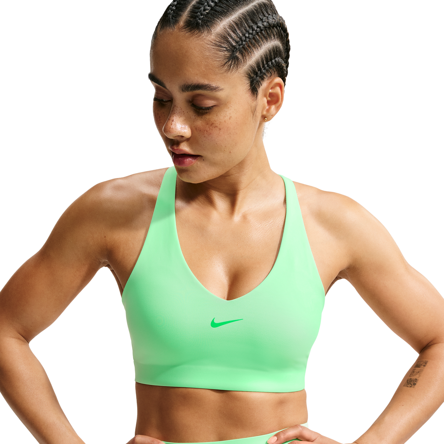 Nike Drifit Universal Medium Support Bra - Women's - Illusion Green/Lt Green Spark/Green Spark
