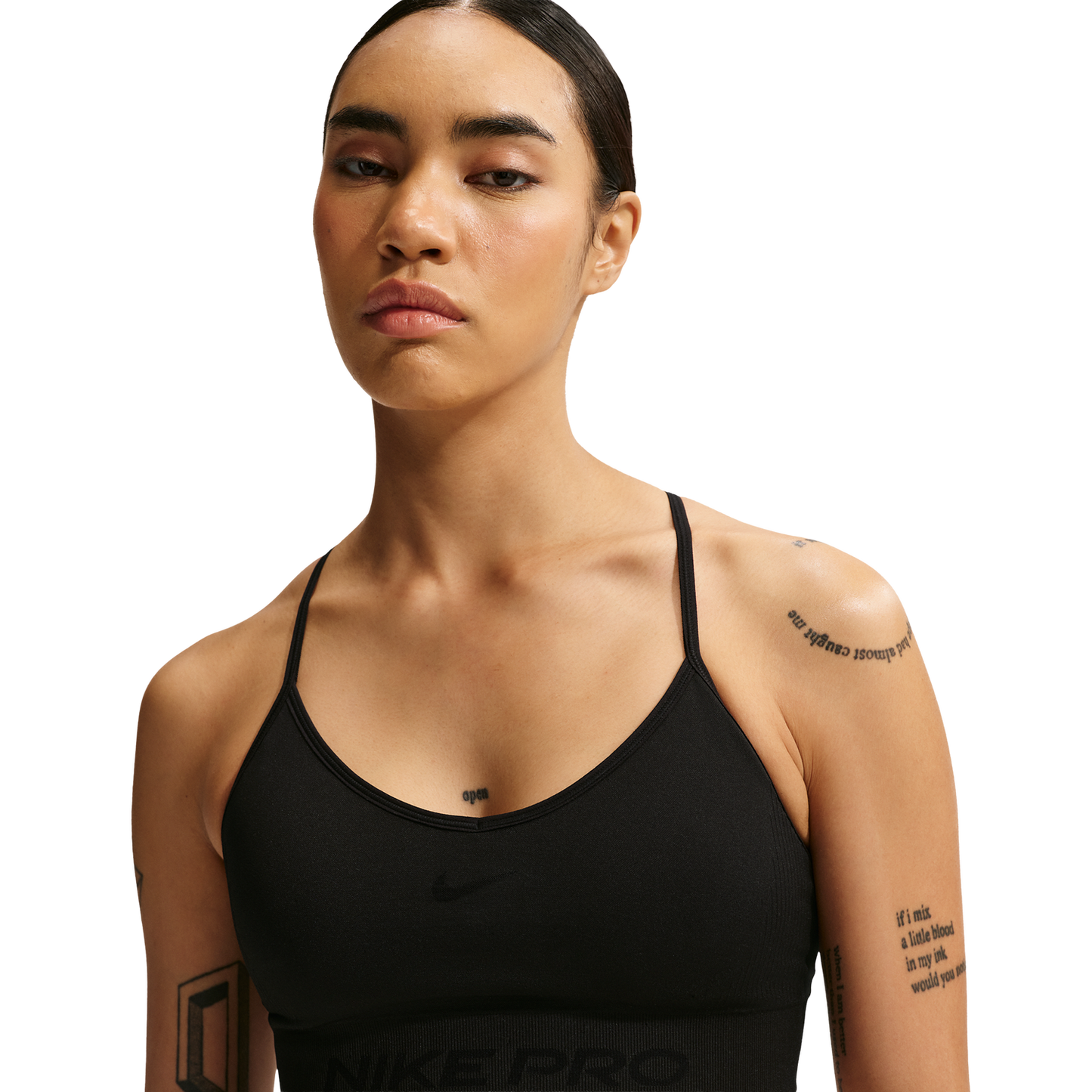 Nike Pro Dri-FIT Seamless LS Bra - Women's - Black