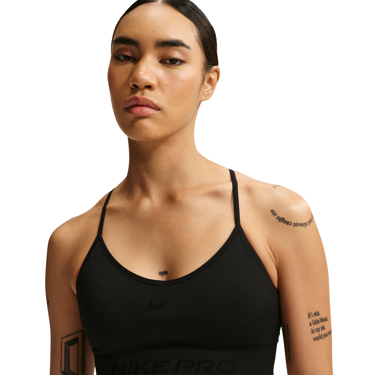 Nike Pro Dri-FIT Seamless LS Bra - Women's - Black
