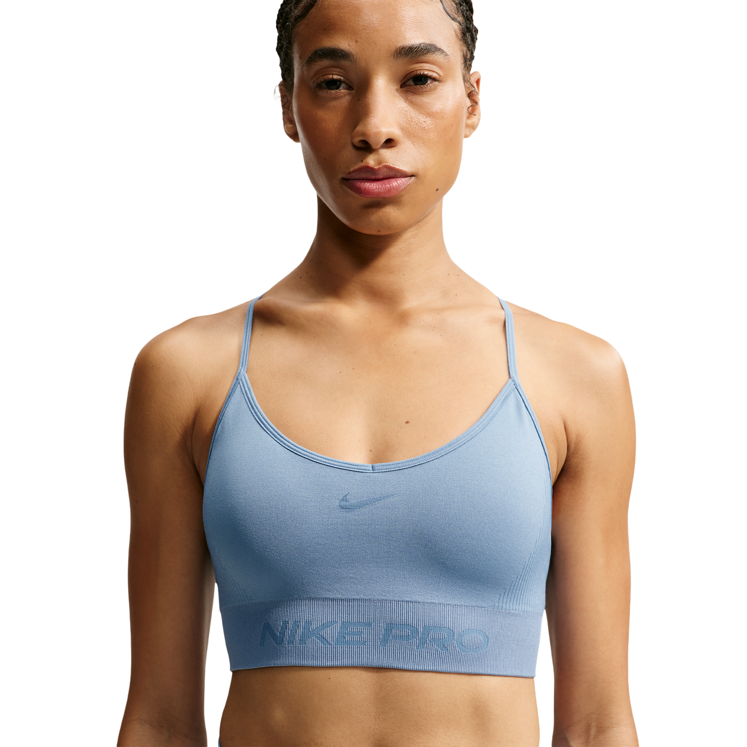 Nike Pro Dri-FIT Seamless LS Bra - Women's - Work Blue