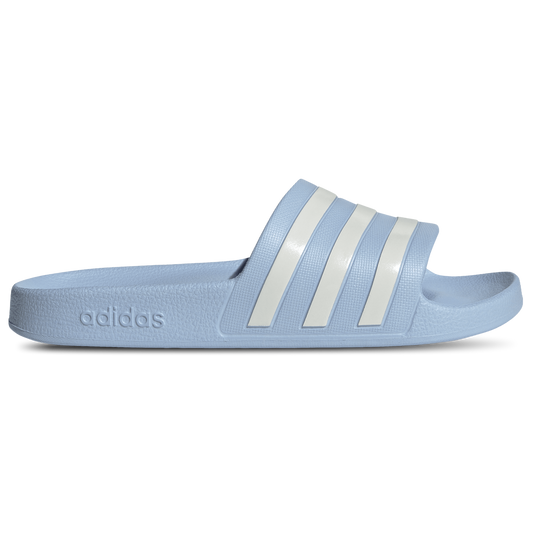 adidas Adilette Aqua Slides - Women's - Zero Met/Zero Met/Glow Blue