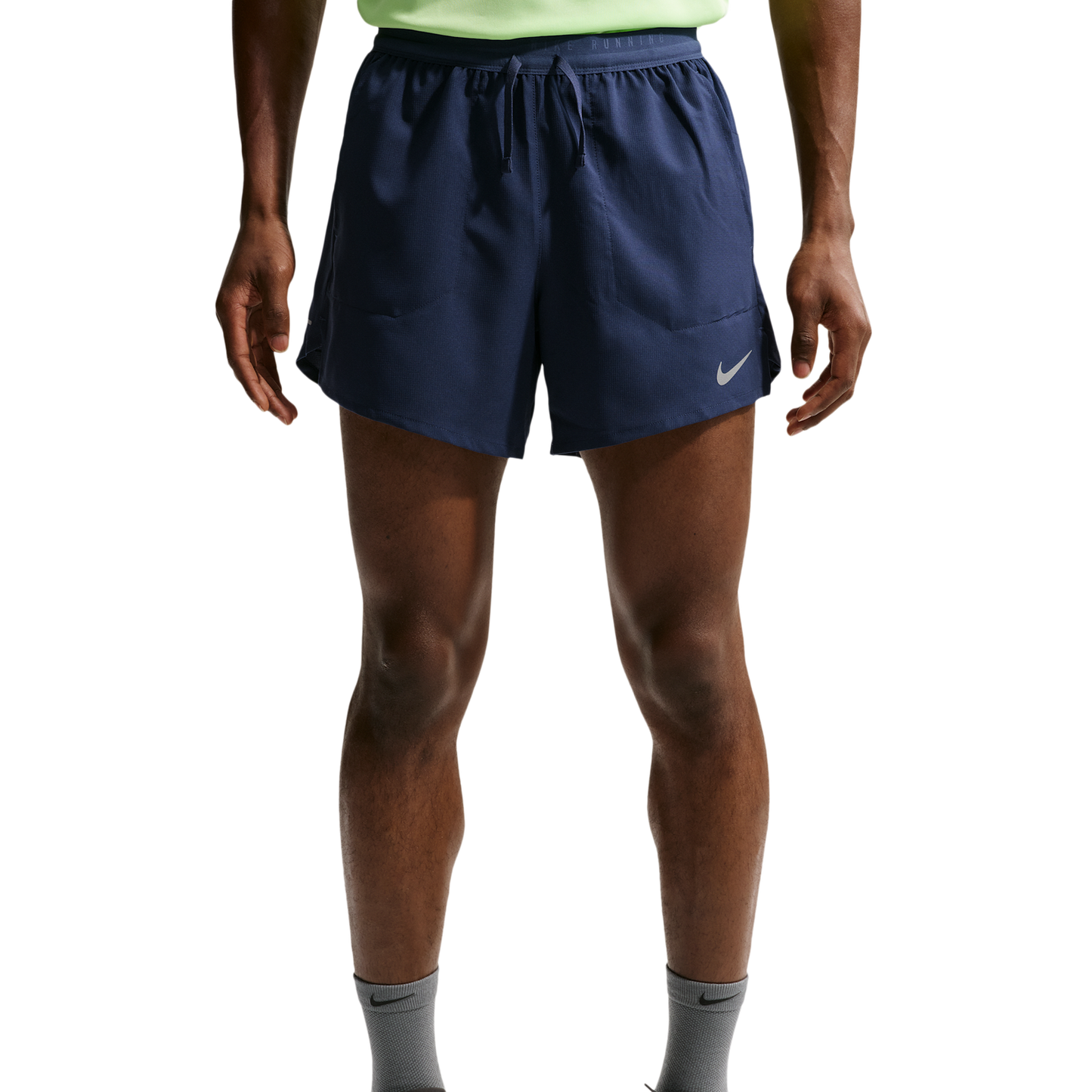 Nike Dri-FIT Stride 2in1 5" Shorts - Men's - Midnight Navy/Reflective Silver