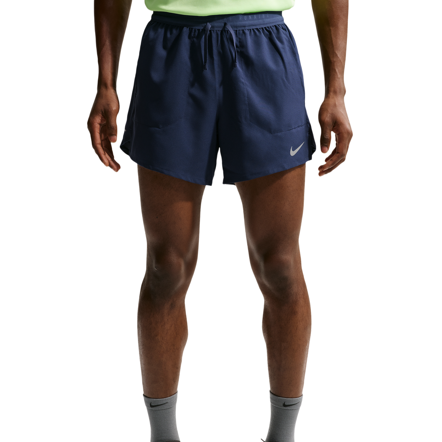 Nike Dri-FIT Stride 2in1 5" Shorts - Men's - Midnight Navy/Reflective Silver