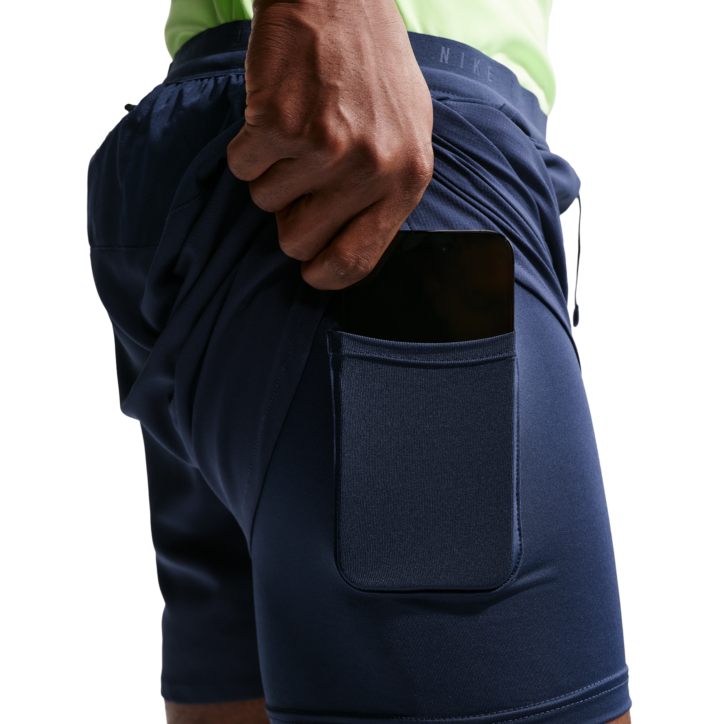Nike Dri-FIT Stride 2in1 5" Shorts - Men's - Midnight Navy/Reflective Silver