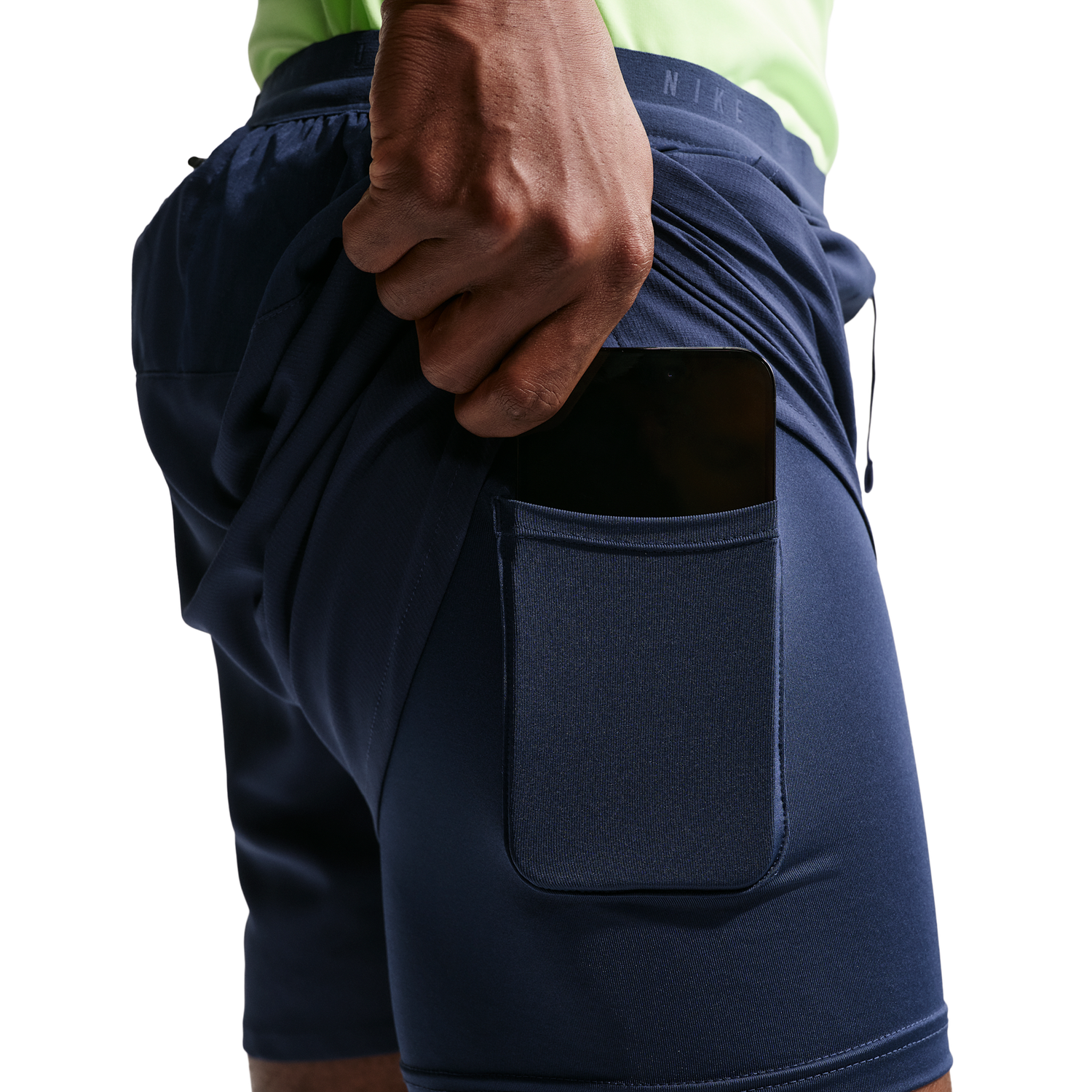 Nike Dri-FIT Stride 2in1 5" Shorts - Men's - Midnight Navy/Reflective Silver