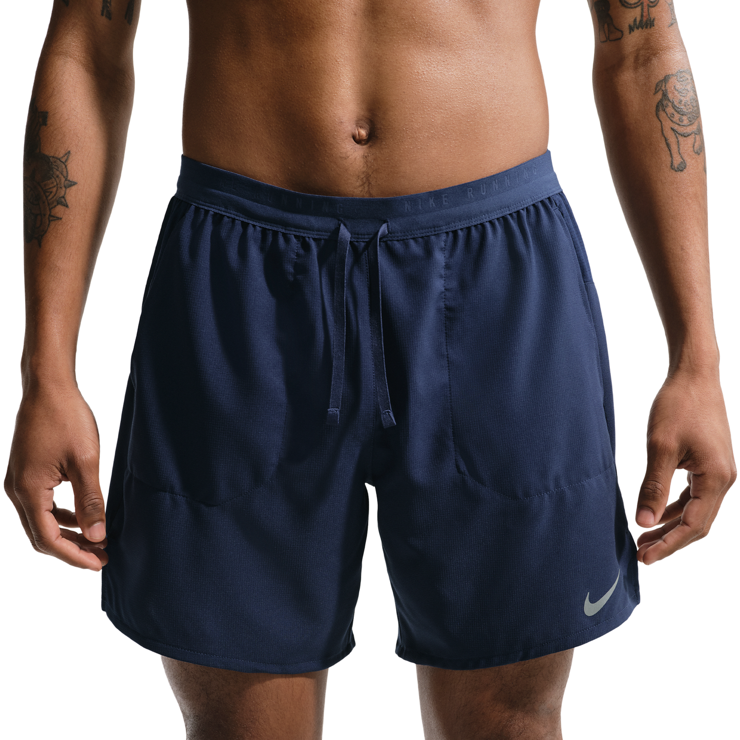 Nike Dri-FIT Stride 2in1 7" Shorts - Men's - Midnight Navy/Reflective Silver