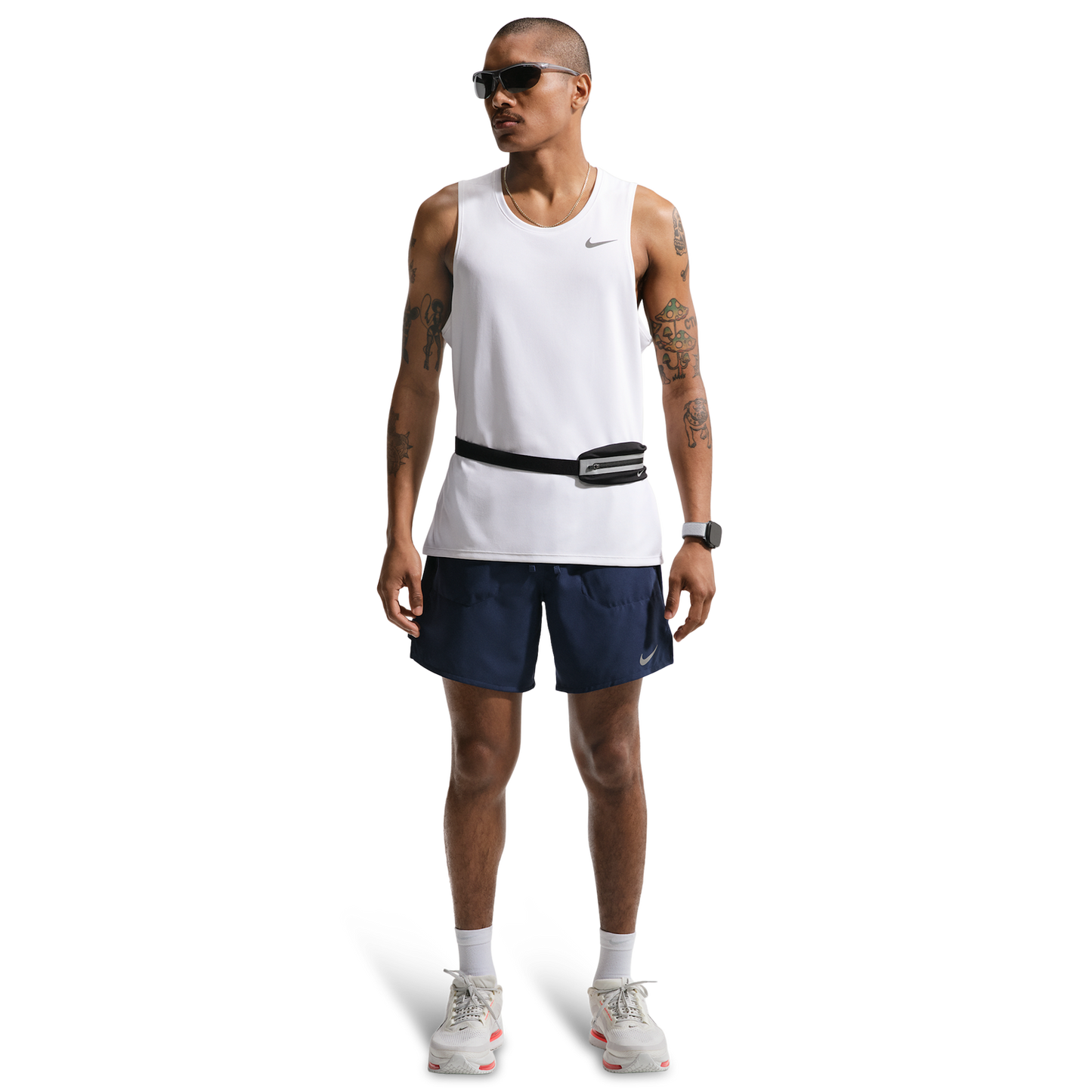 Nike Dri-FIT Stride 2in1 7" Shorts - Men's - Midnight Navy/Reflective Silver