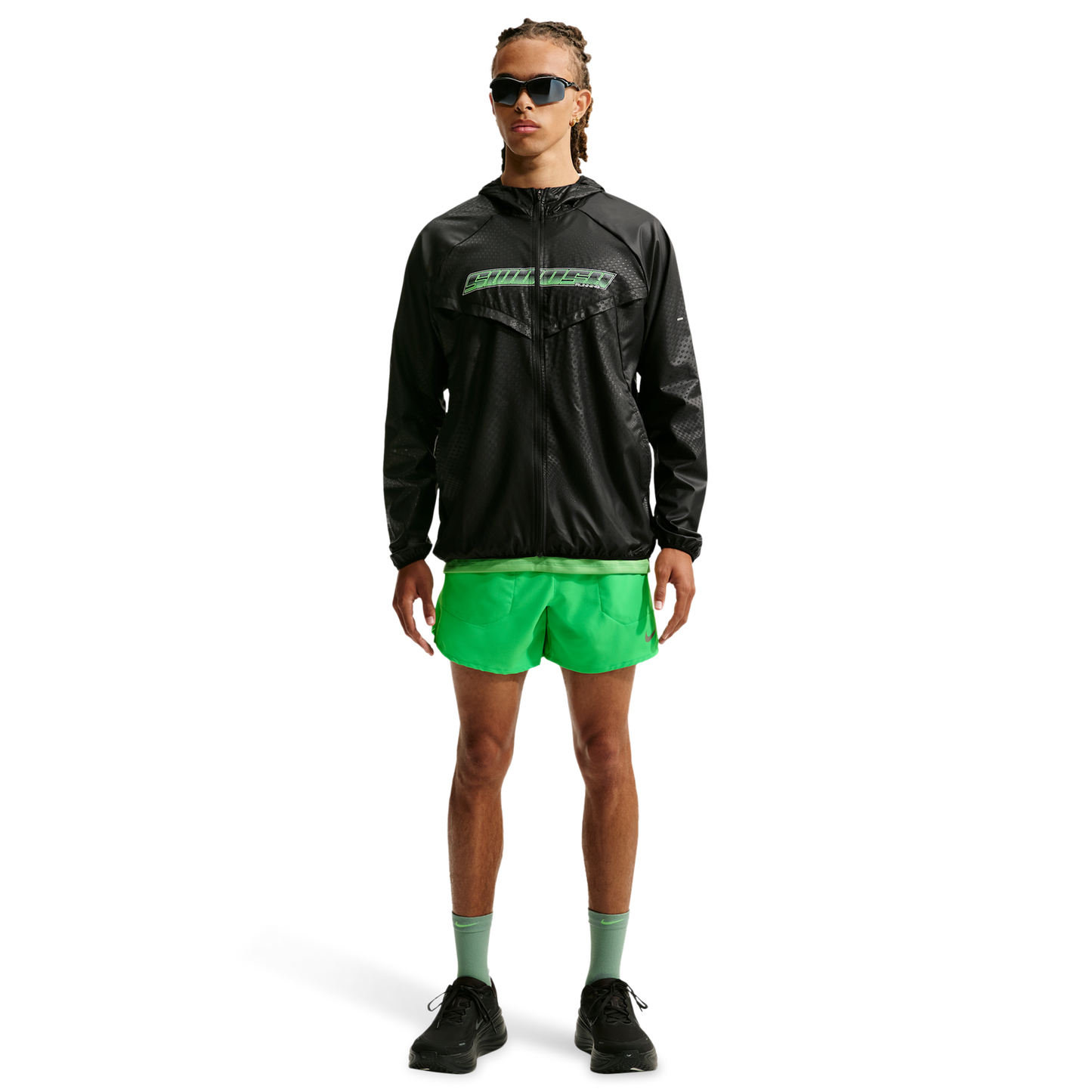 Nike Dri-FIT Stride 5in Brief-Lined Shorts - Men's - Green Spark/Reflective Silver