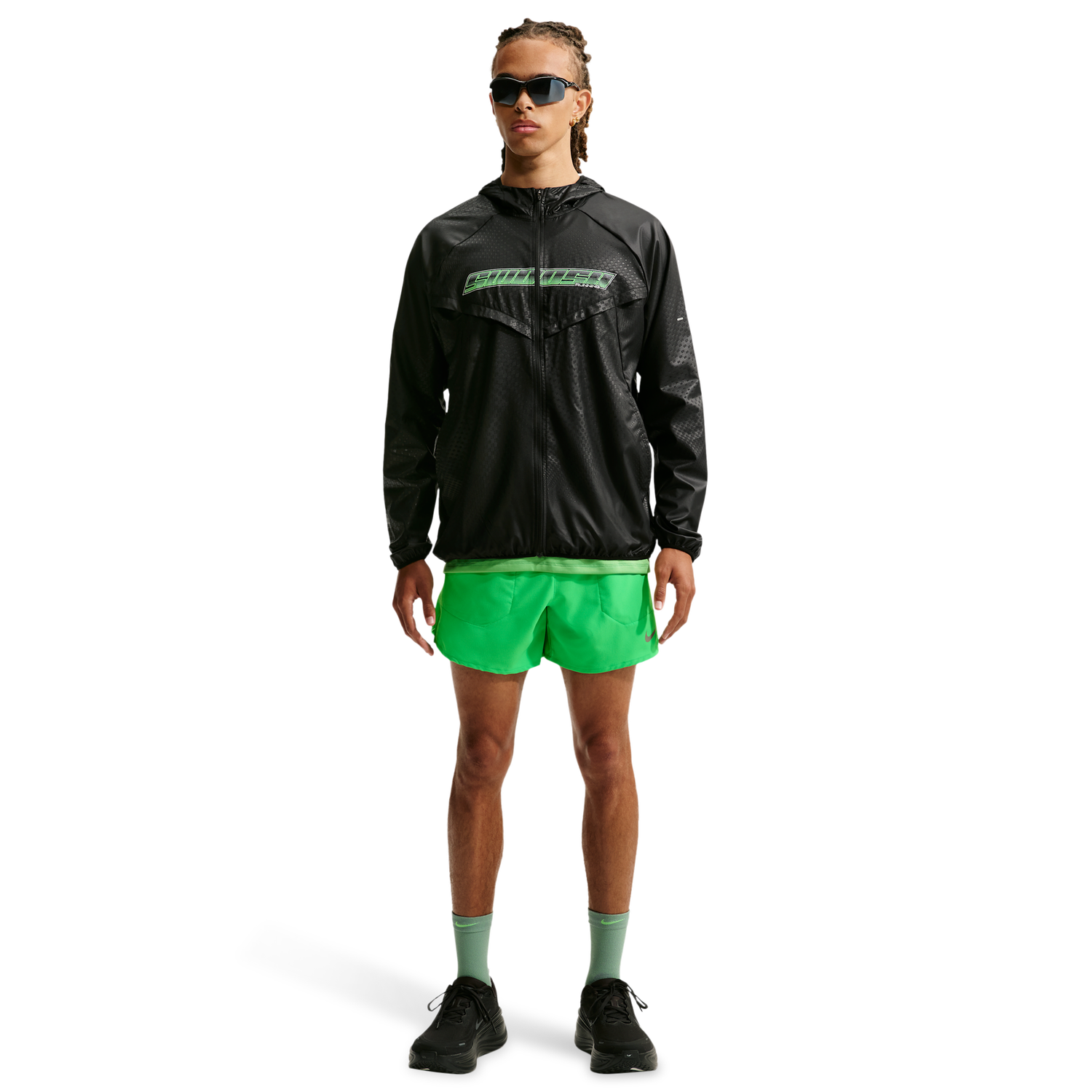 Nike Dri-FIT Stride 5in Brief-Lined Shorts - Men's - Green Spark/Reflective Silver