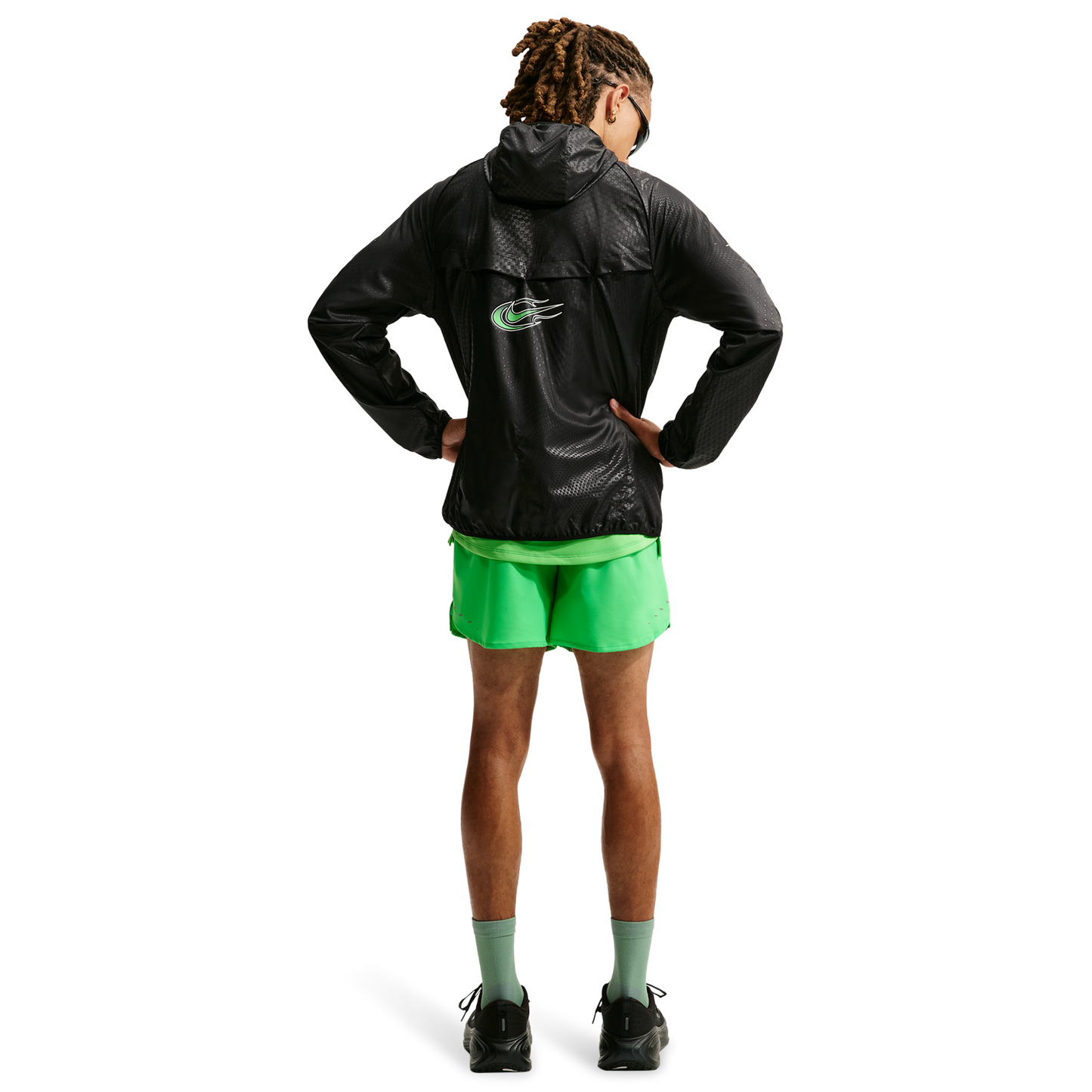 Nike Dri-FIT Stride 5in Brief-Lined Shorts - Men's - Green Spark/Reflective Silver