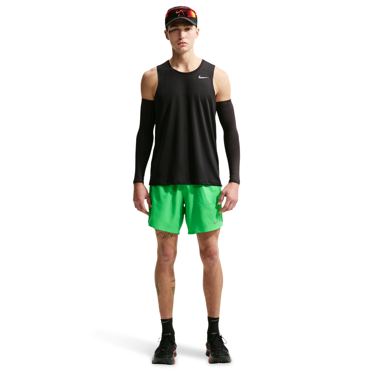 Nike Dri-FIT Stride 7in Brief-Lined Shorts - Men's - Green Spark/Reflective Silver
