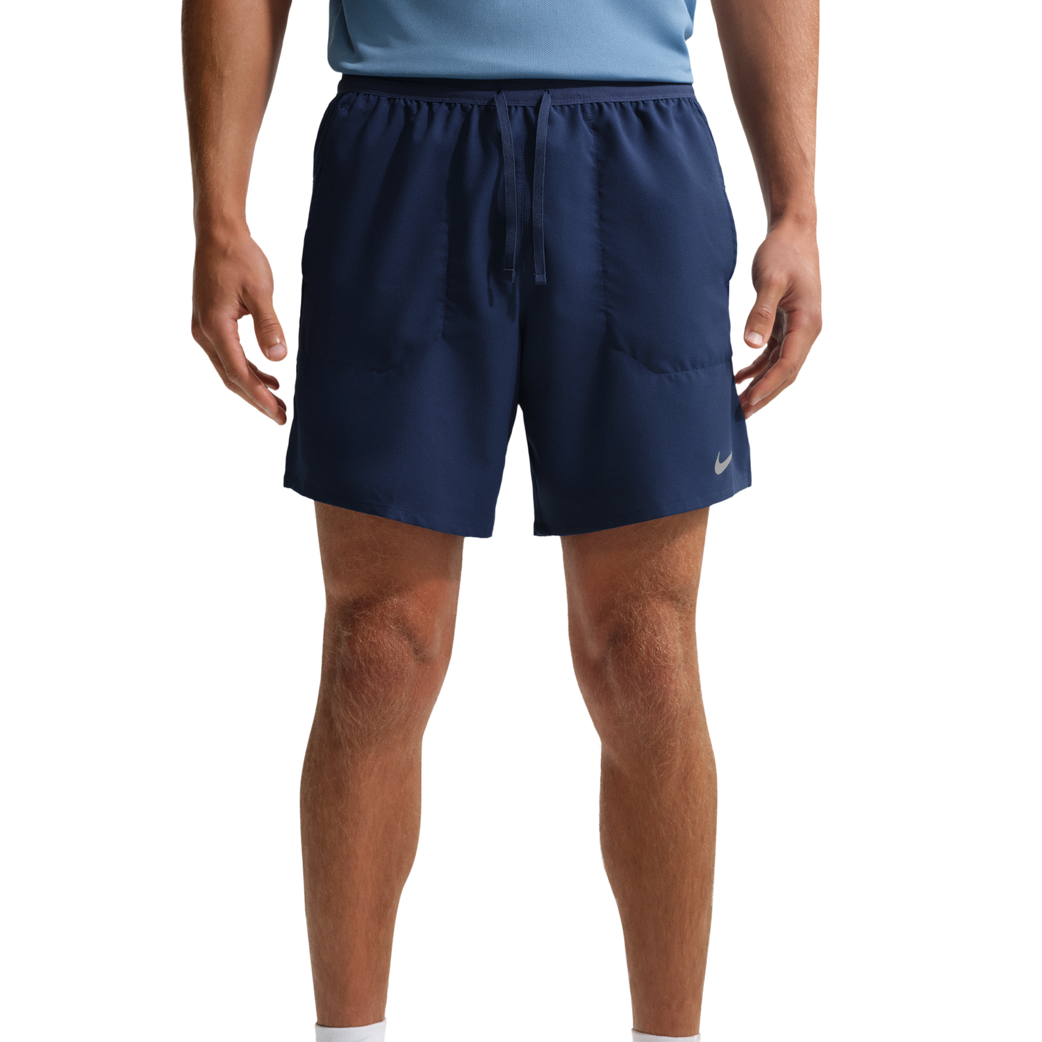 Nike Dri-FIT Stride 7in Brief-Lined Shorts - Men's - Reflective Silver/Midnight Navy