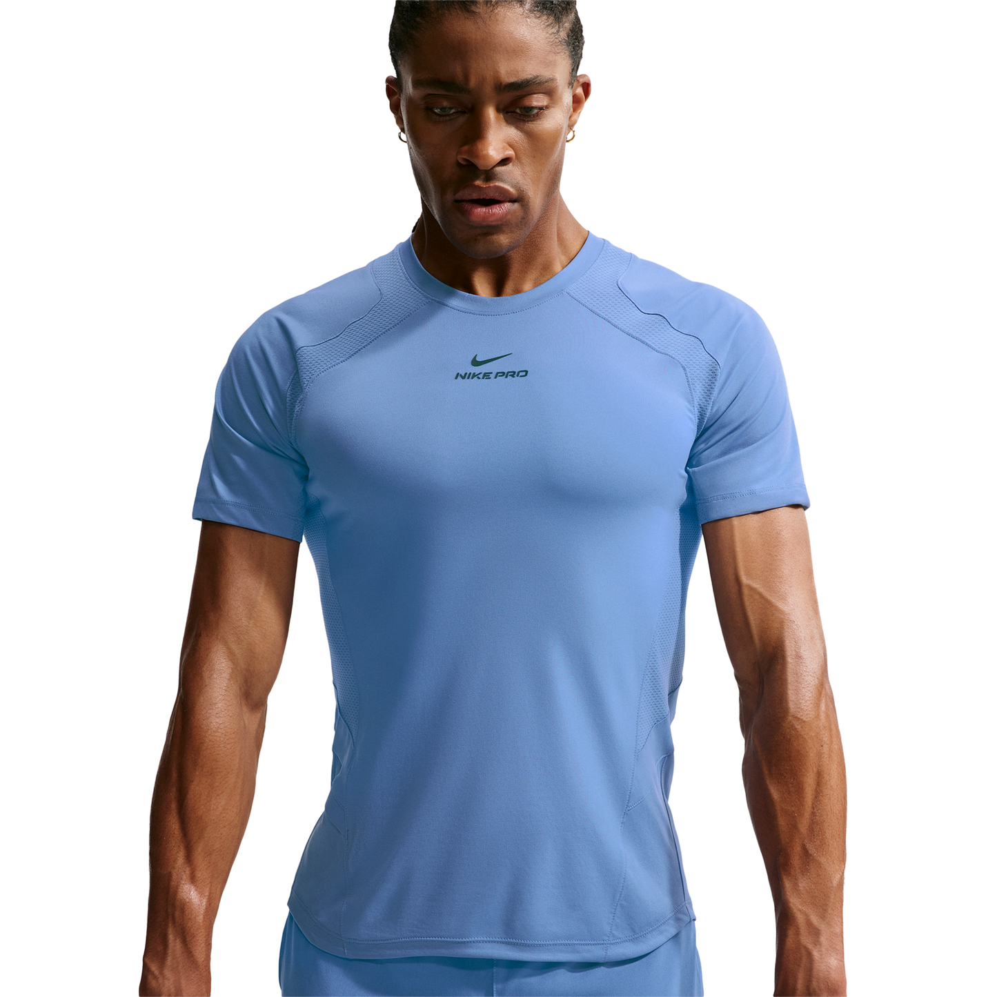 Nike Pro Training Dri-FIT Adv SS Top - Men's - Indigo Storm/Indigo Storm/Black