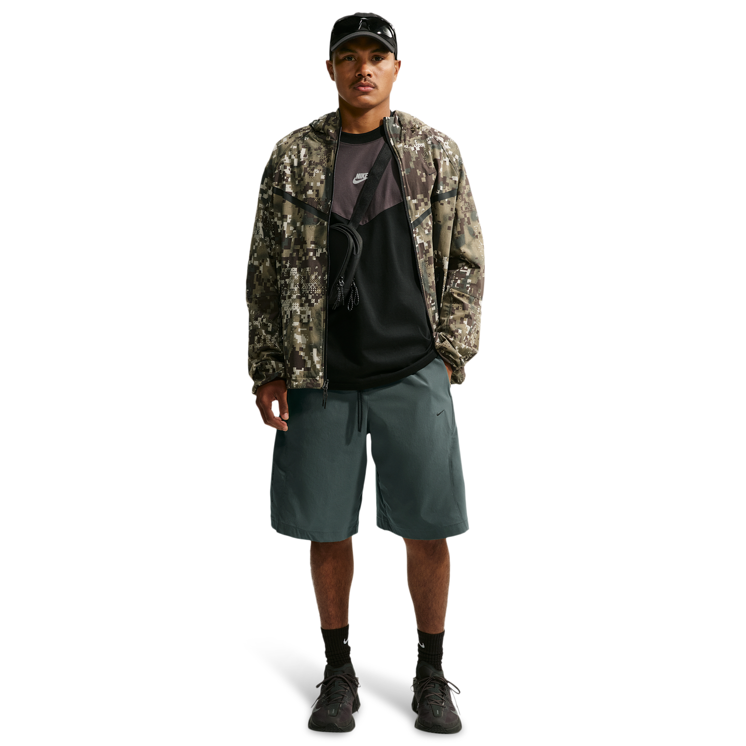 Nike Drifit Tech Helios Sun Short - Men's - Black/Camo Green