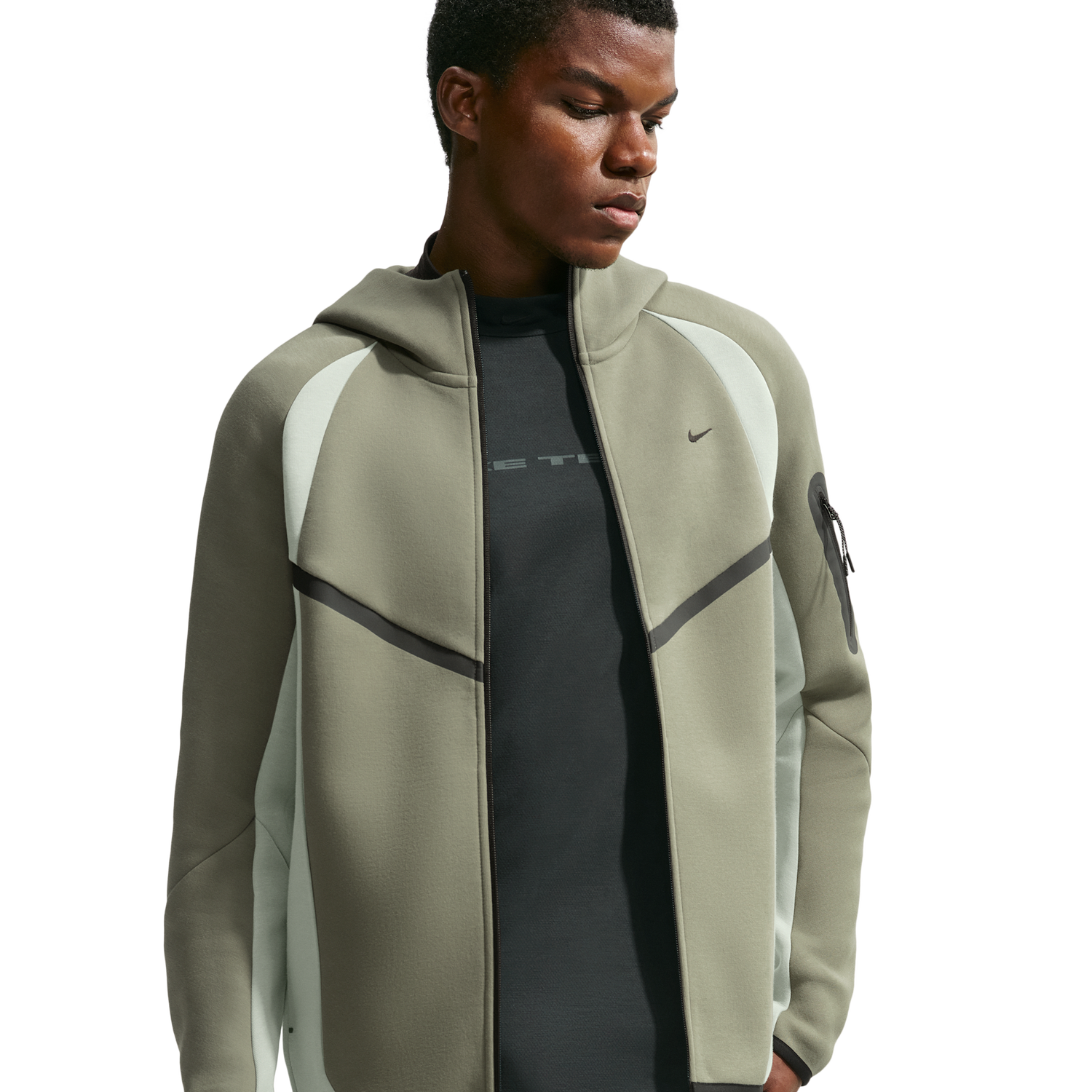 Nike Tech Fleece Pro Wear Full-Zip Jacket - Men's - Silver Sage/Jade Horizon/Black
