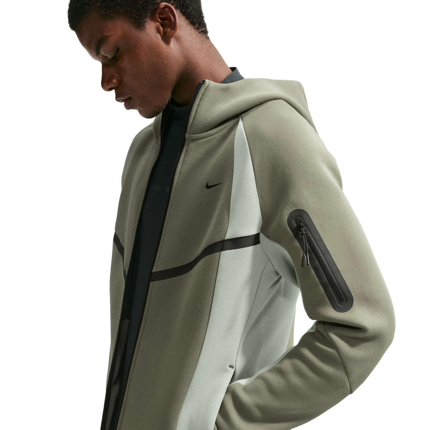 Nike Tech Fleece Pro Wear Full-Zip Jacket - Men's - Silver Sage/Jade Horizon/Black