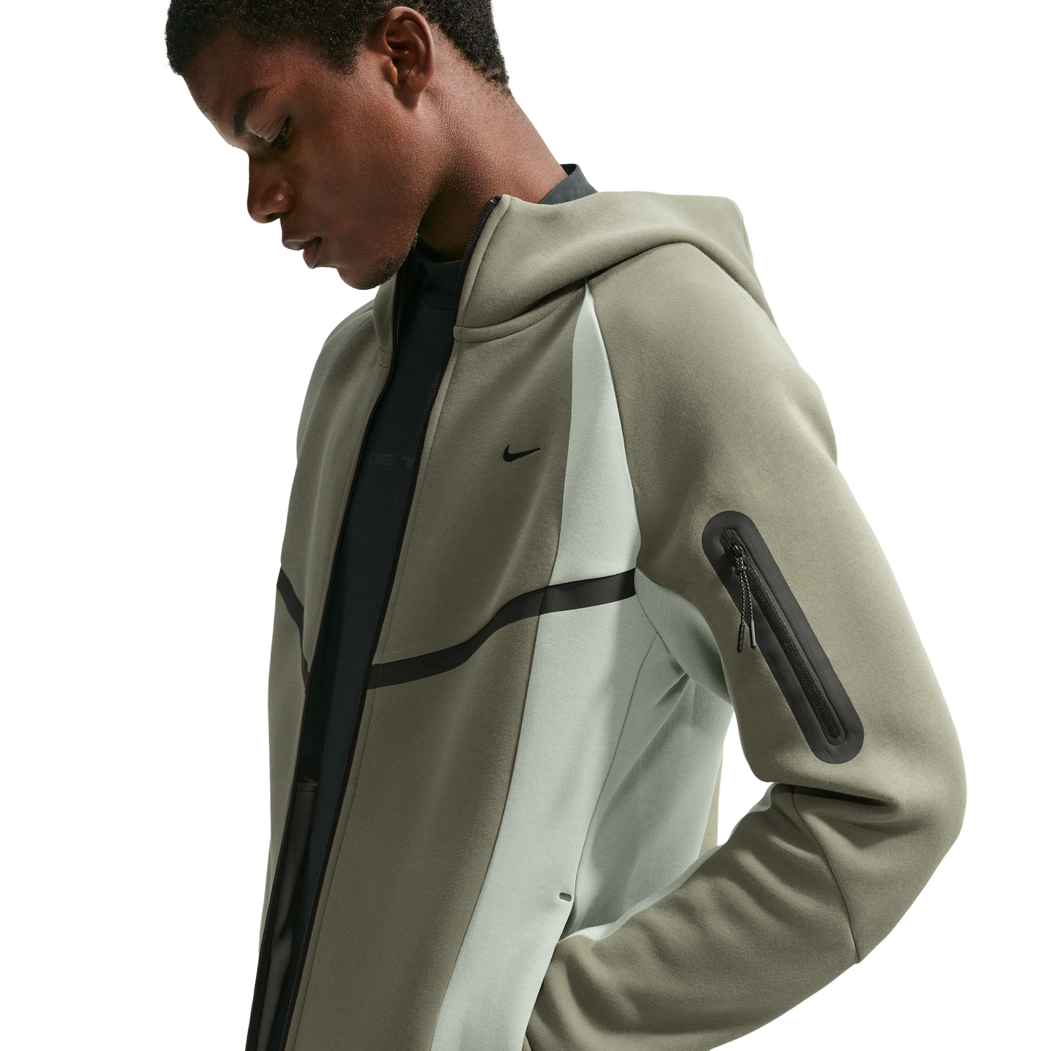 Nike Tech Fleece Pro Wear Full-Zip Jacket - Men's - Silver Sage/Jade Horizon/Black