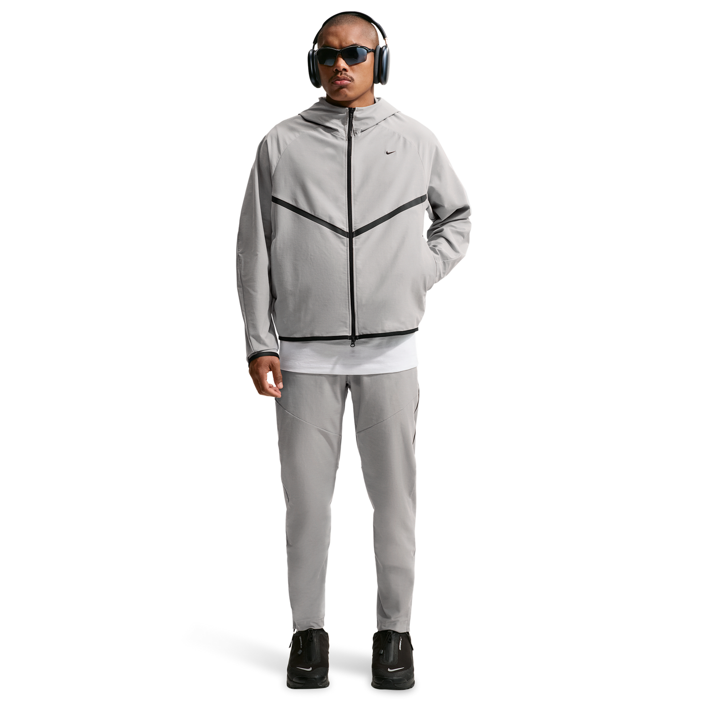 Nike Tech Shori Knit Full-Zip Jacket - Men's - College Grey/Black