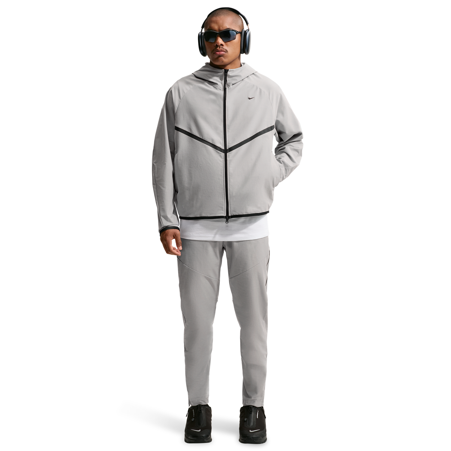 Nike Tech Shori Knit Full-Zip Jacket - Men's - College Grey/Black