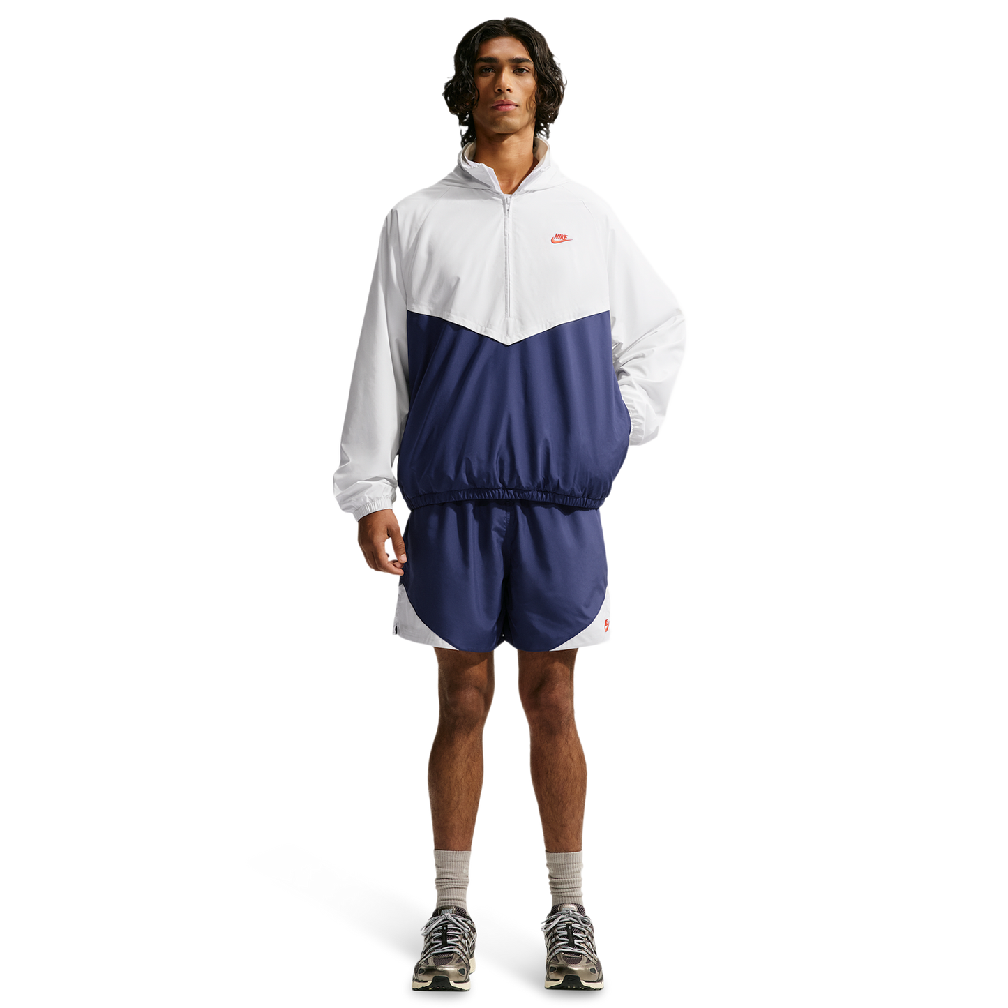 Nike Windrunner Lightweight HZ Jacket - Men's - Blue Void/Light Crimson/Summit White