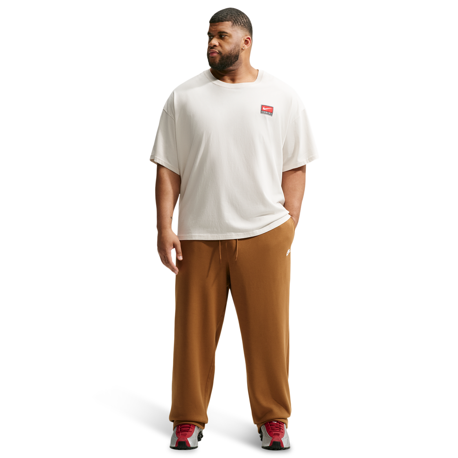 Nike Club Fleece Bungee Pants - Men's - Ale Brown/Ale Brown/White