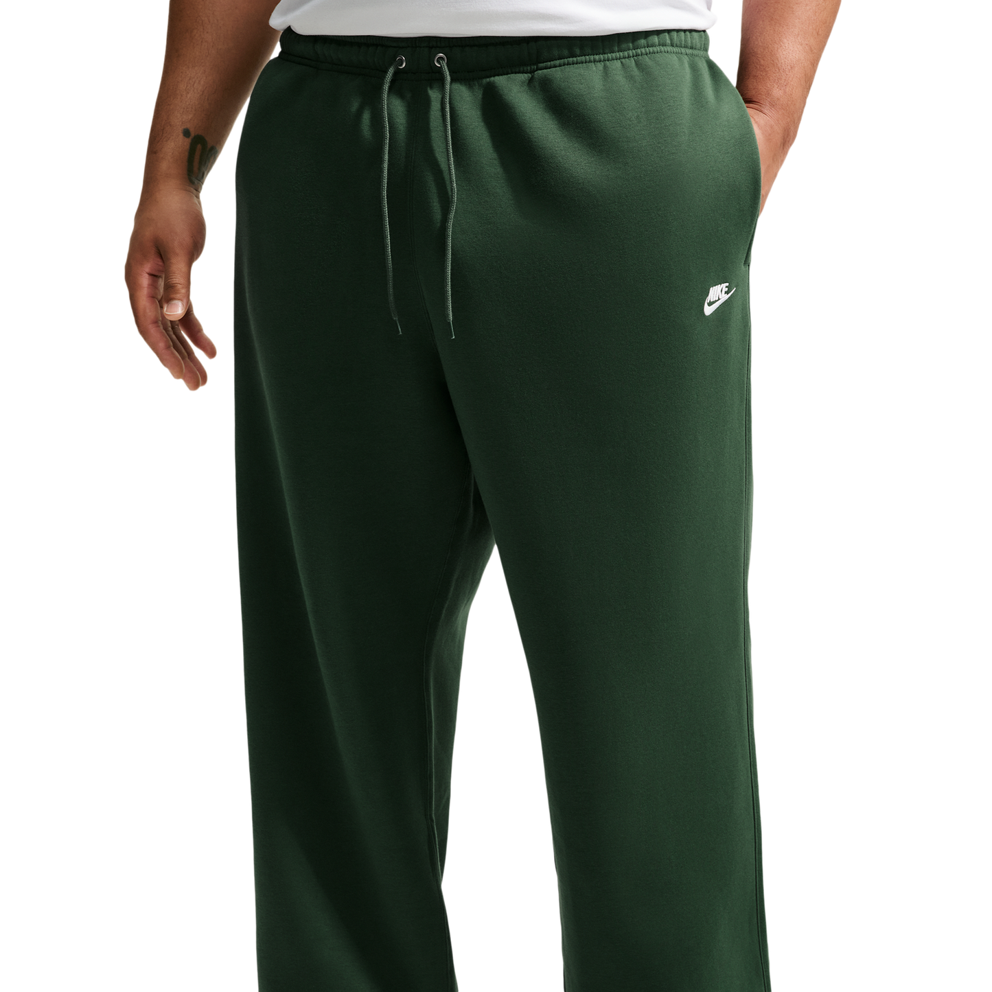 Nike Club Fleece Bungee Pants - Men's - Fir/White/Fir