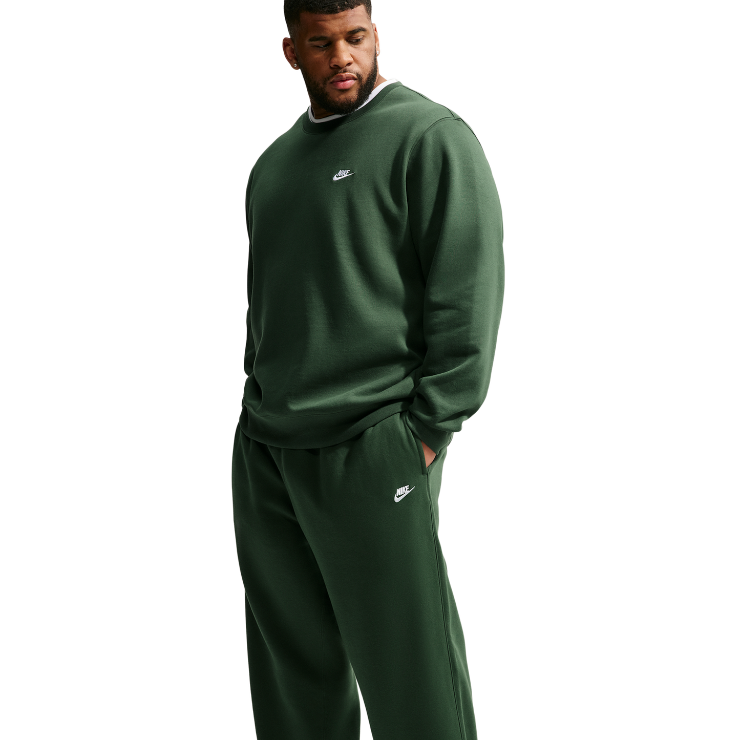 Nike Club Fleece Bungee Pants - Men's - Fir/White/Fir