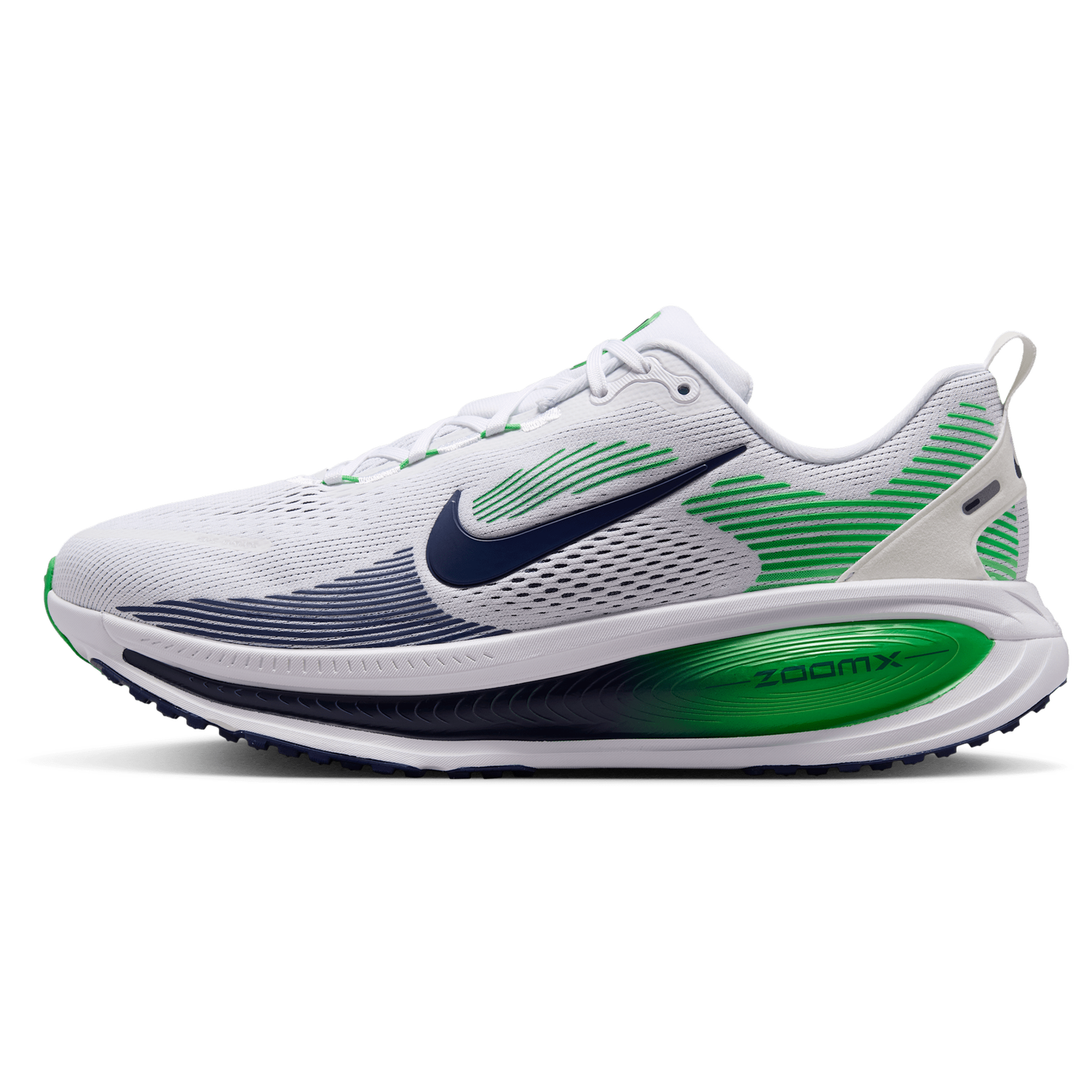 Nike Vomero 18 Wide - Men's - White/Midnight Navy/Green Spark