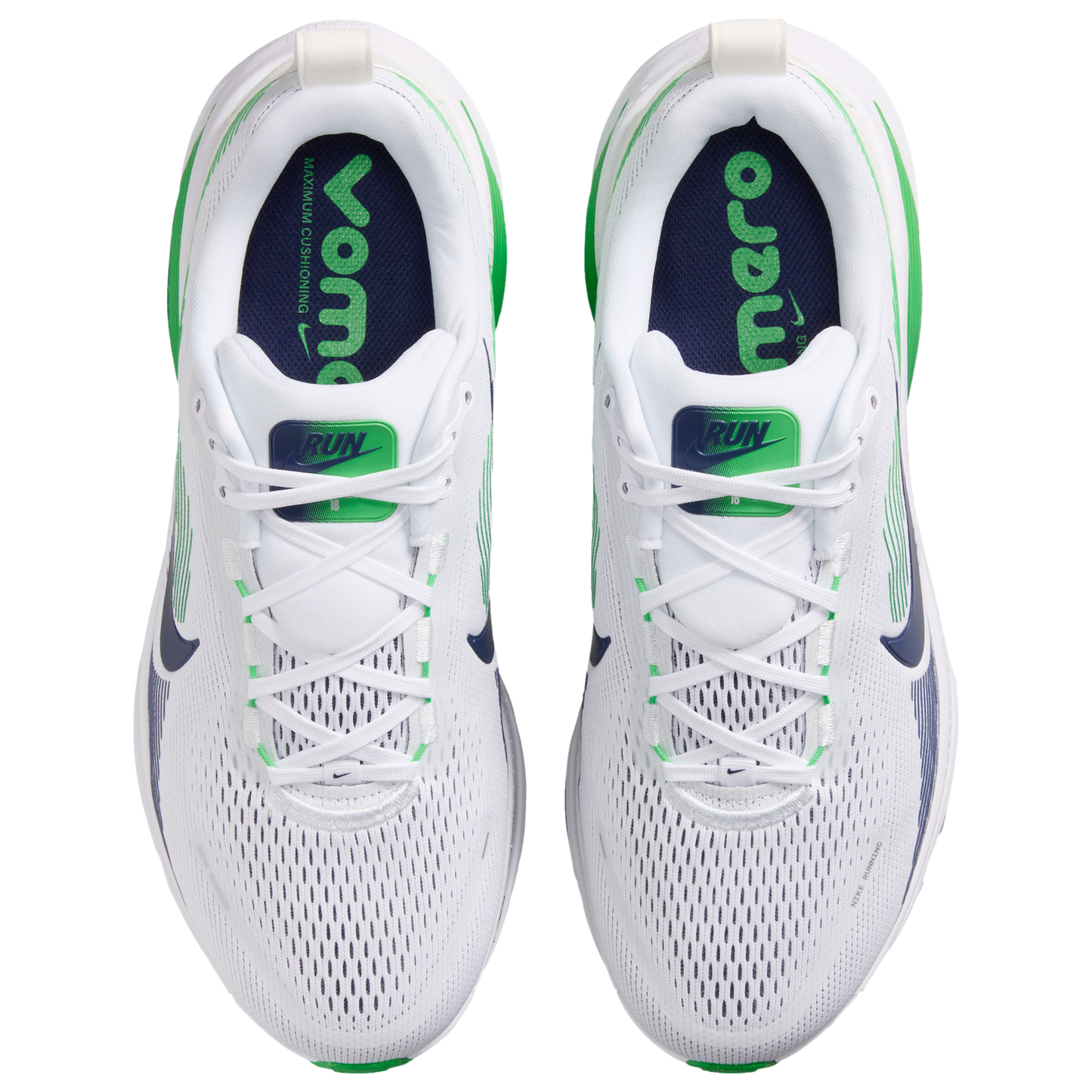 Nike Vomero 18 Wide - Men's - White/Midnight Navy/Green Spark