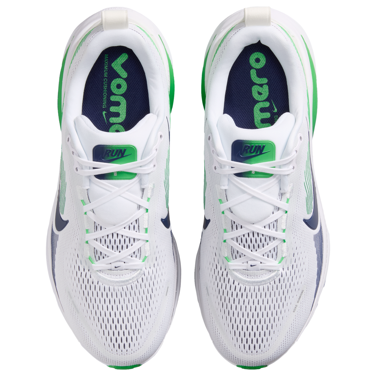 Nike Vomero 18 Wide - Men's - White/Midnight Navy/Green Spark