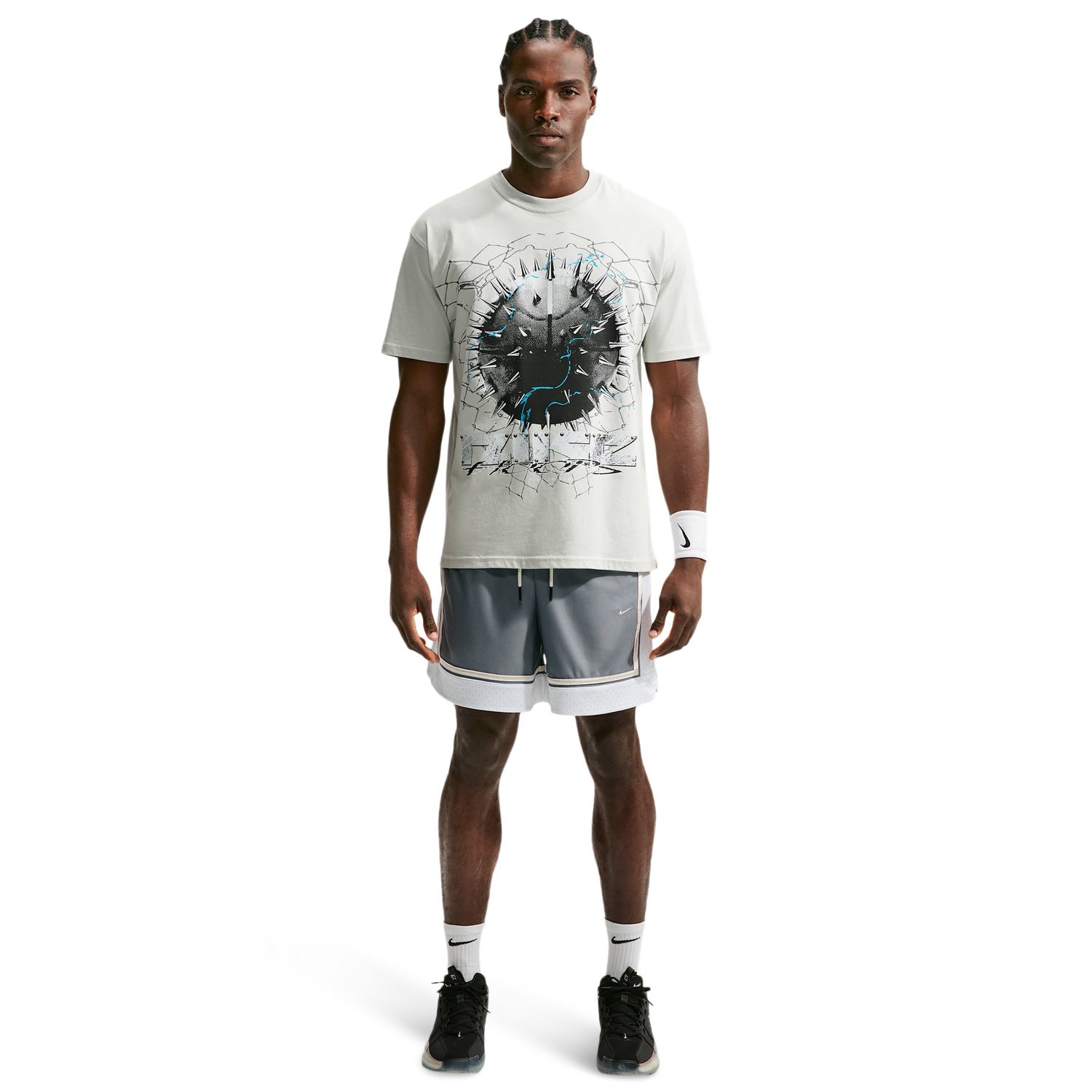Nike Dri-FIT SI GM Pro 6IN Shorts - Men's - Cool Grey/Pale Ivory/White