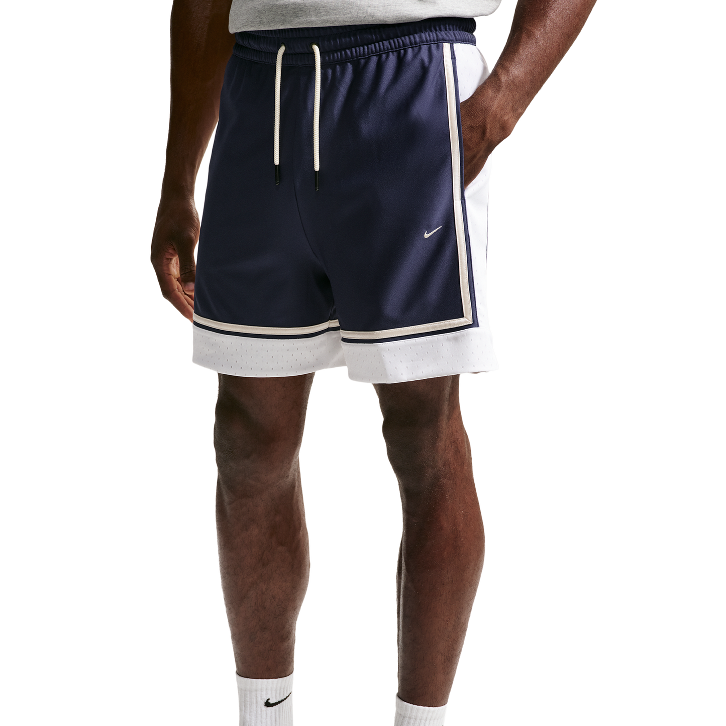 Nike Dri-FIT SI GM Pro 6IN Shorts - Men's - White/Pale Ivory/Midnight Navy