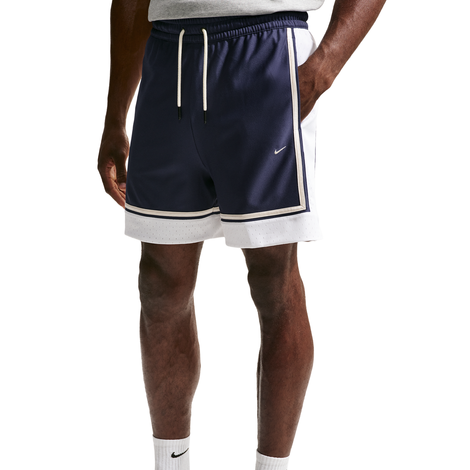 Nike Dri-FIT SI GM Pro 6IN Shorts - Men's - White/Pale Ivory/Midnight Navy