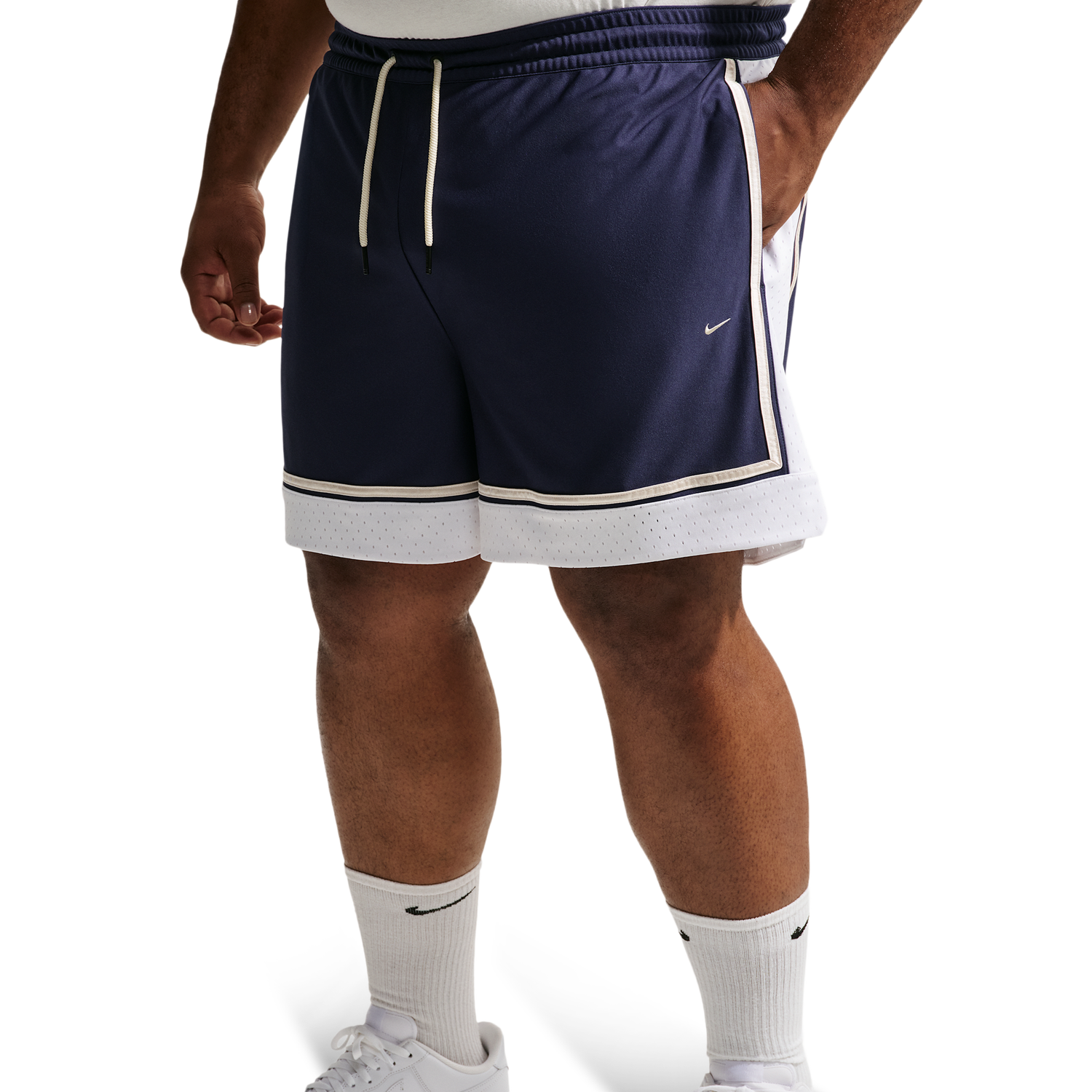 Nike Dri-FIT SI GM Pro 6IN Shorts - Men's - White/Pale Ivory/Midnight Navy