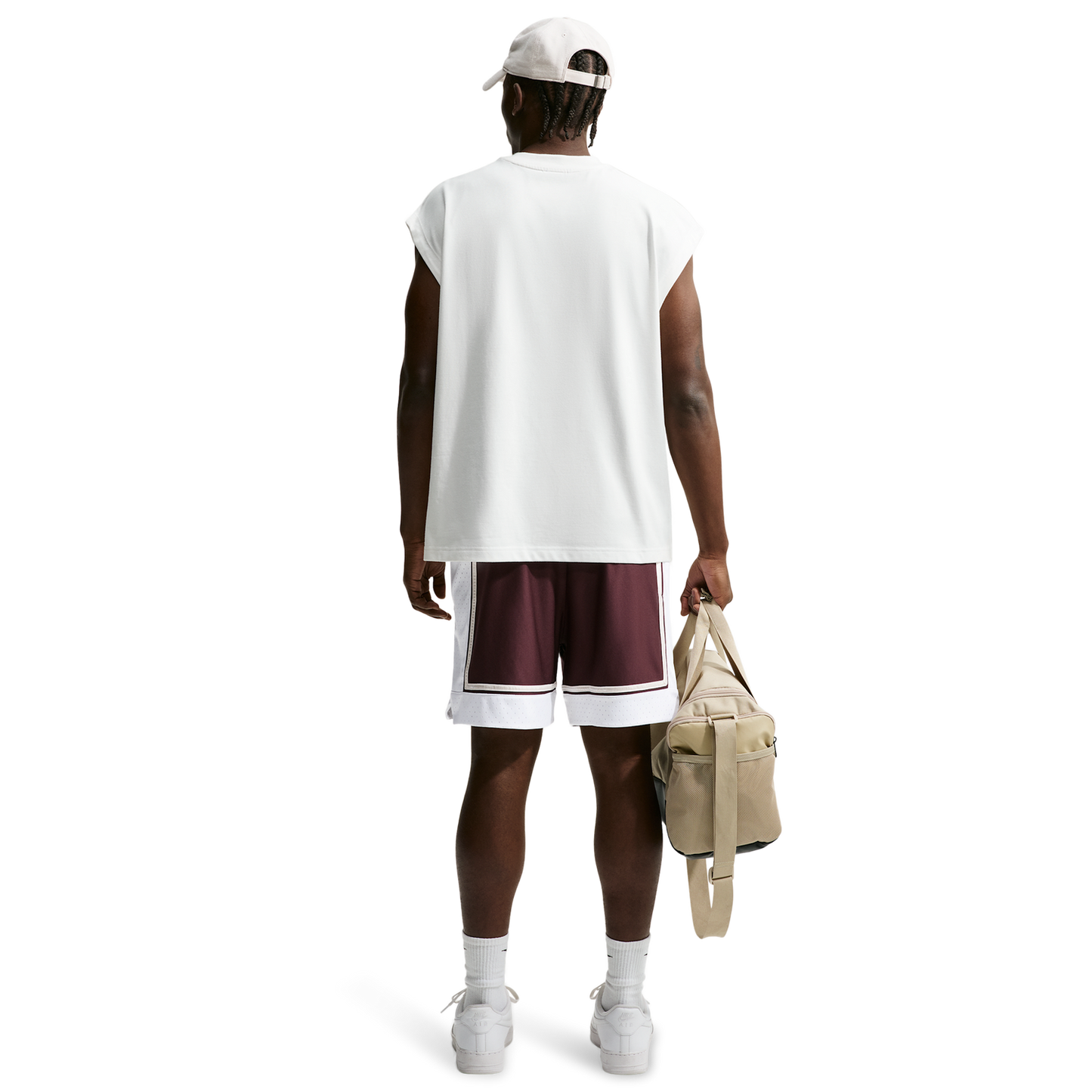 Nike Dri-FIT SI GM Pro 6IN Shorts - Men's - White/Pale Ivory/Burgundy Crush