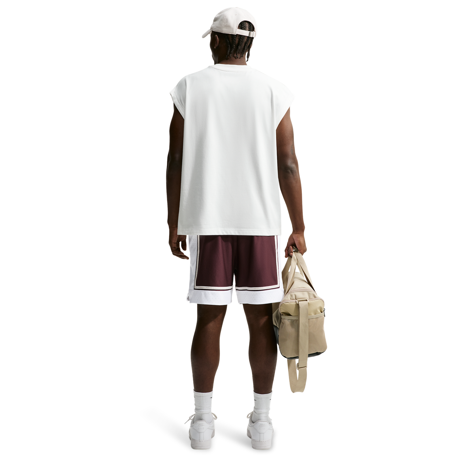 Nike Dri-FIT SI GM Pro 6IN Shorts - Men's - White/Pale Ivory/Burgundy Crush