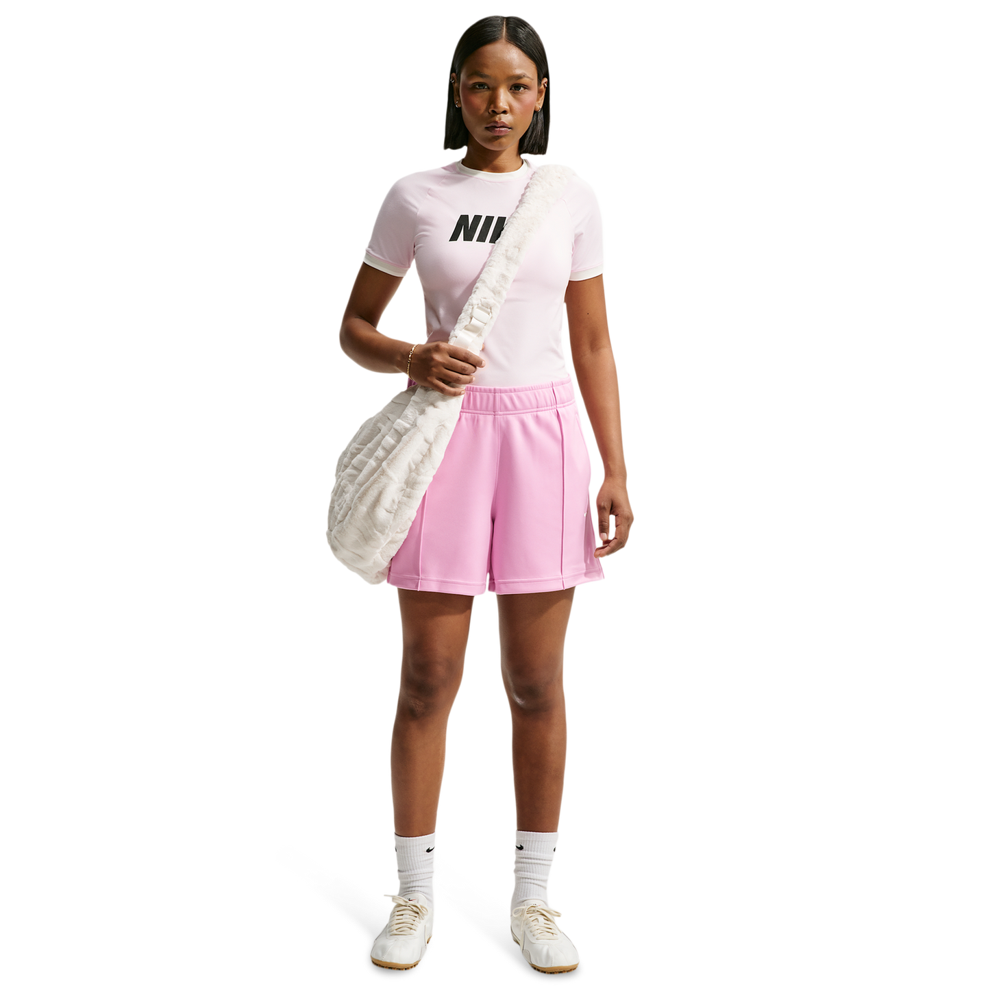Nike NSW PK Track Shorts - Women's - Sail/Pink Rise