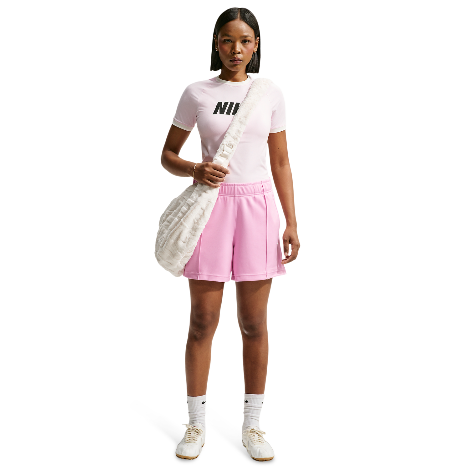 Nike NSW PK Track Shorts - Women's - Sail/Pink Rise