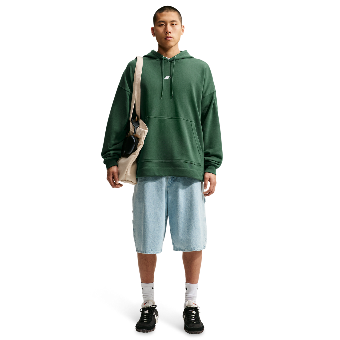 Nike Club French Terry Pullover Hoodie - Men's - Fir/Fir/White