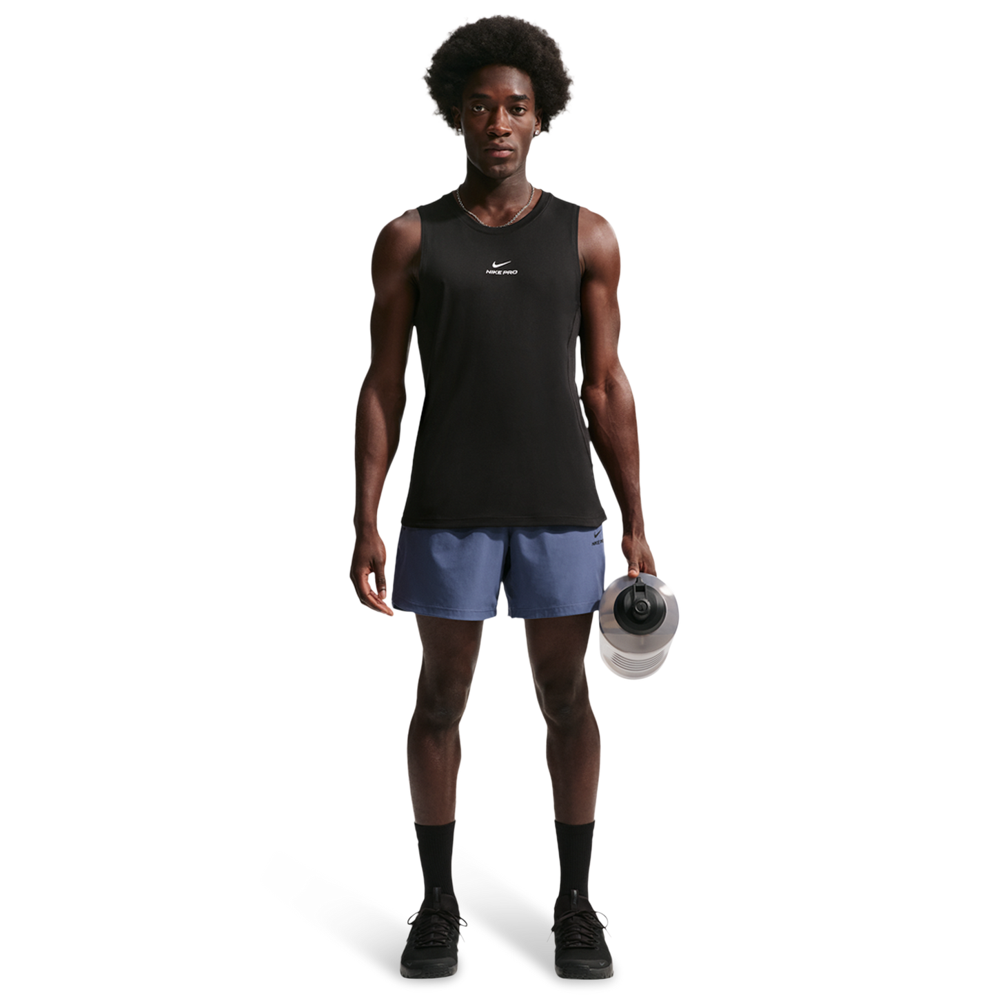 Nike Pro Training Dri-FIT Tank - Men's - White/Black