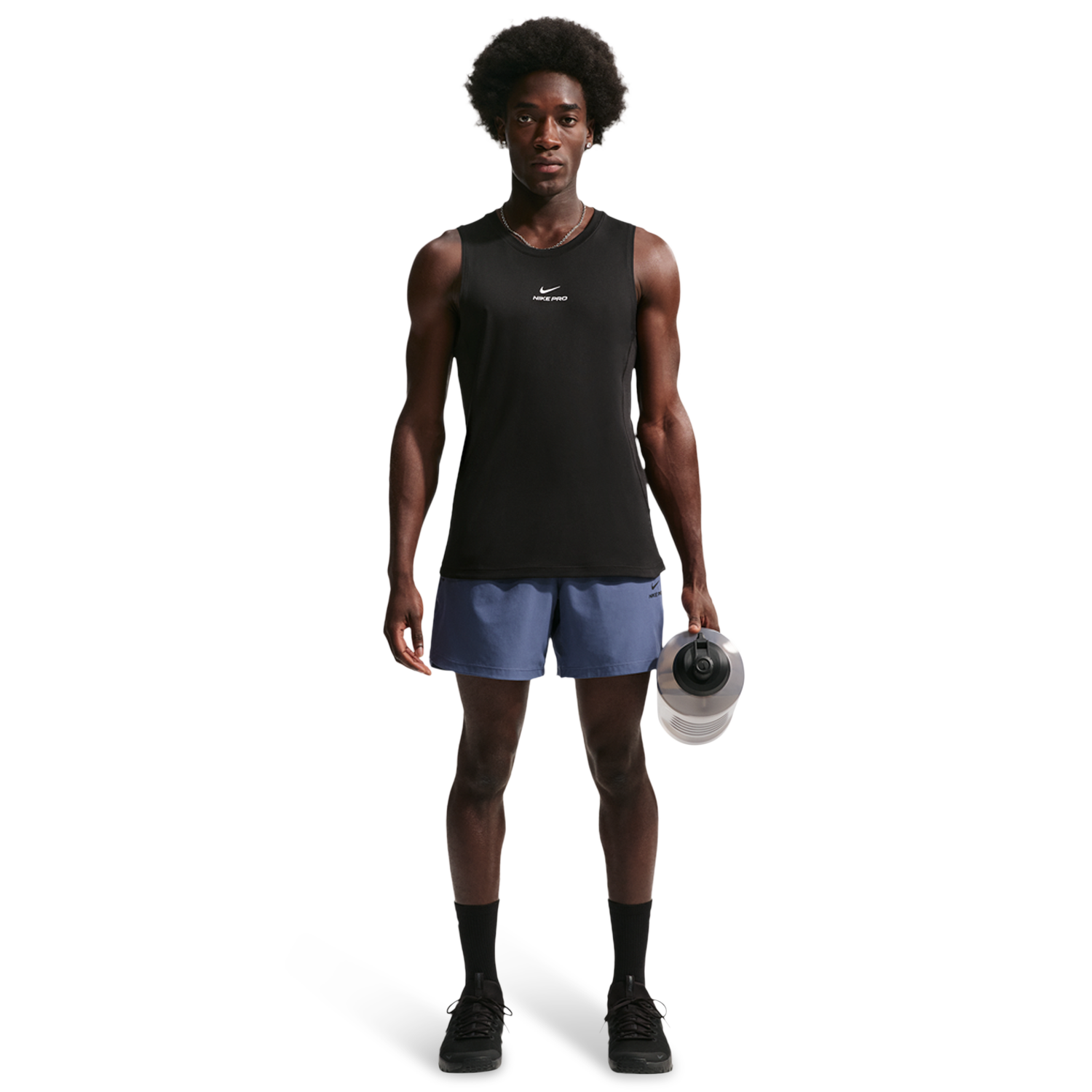Nike Pro Training Dri-FIT Tank - Men's - White/Black