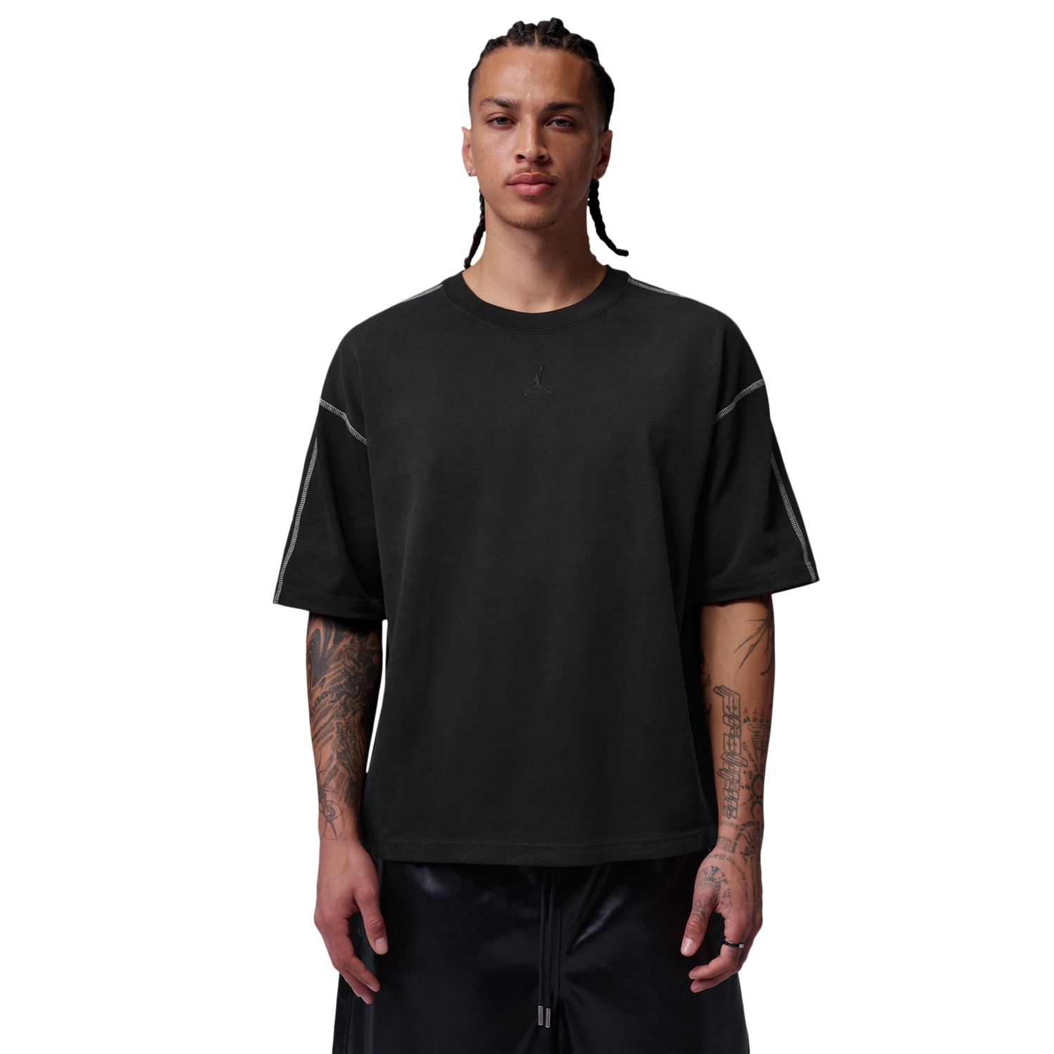 Jordan Flight Heavyweight SS Top - Men's - Black/Sail/Black