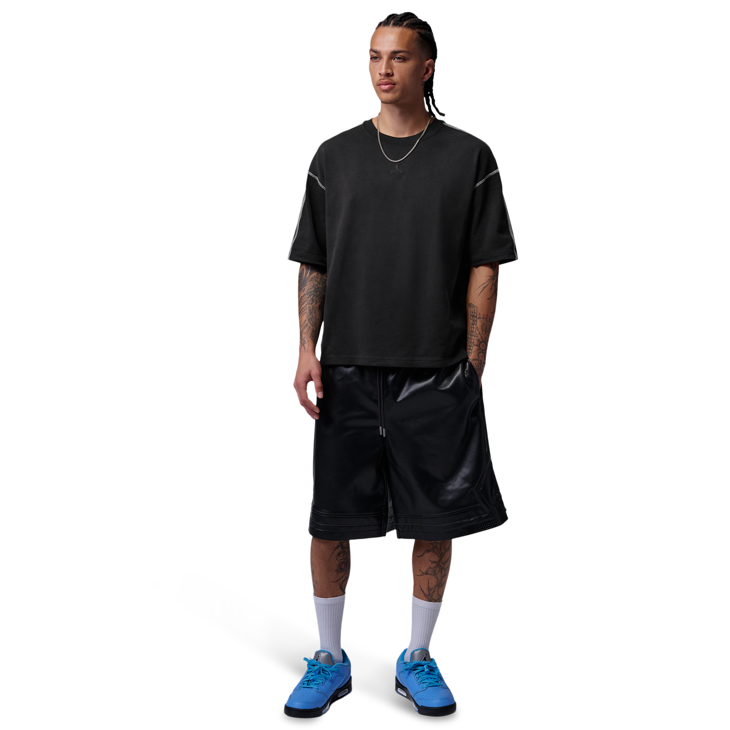 Jordan Flight Heavyweight SS Top - Men's - Black/Sail/Black