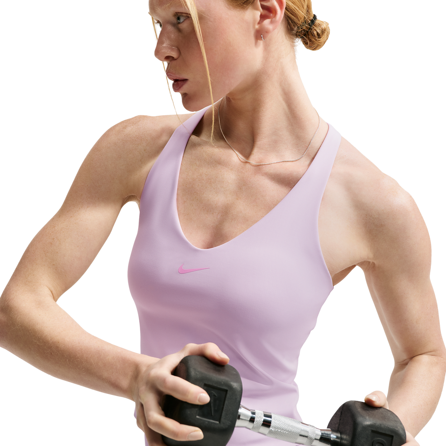Nike Drifit Universal Medium Support Bra Tank - Women's - Amethyst Wave/Pink Rise/Bleached Lilac
