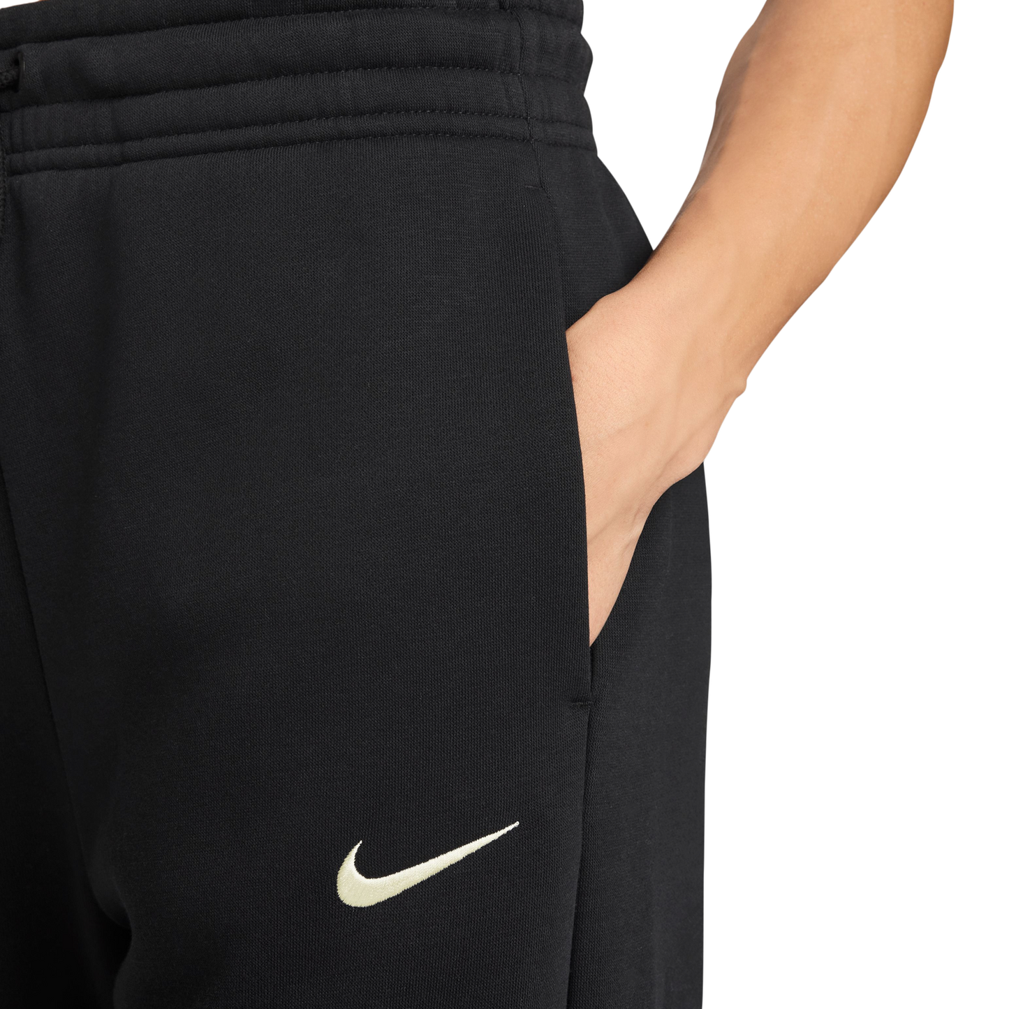 Nike Phoenix Fleece High Rise Wide Pants - Women's - Black/Sail